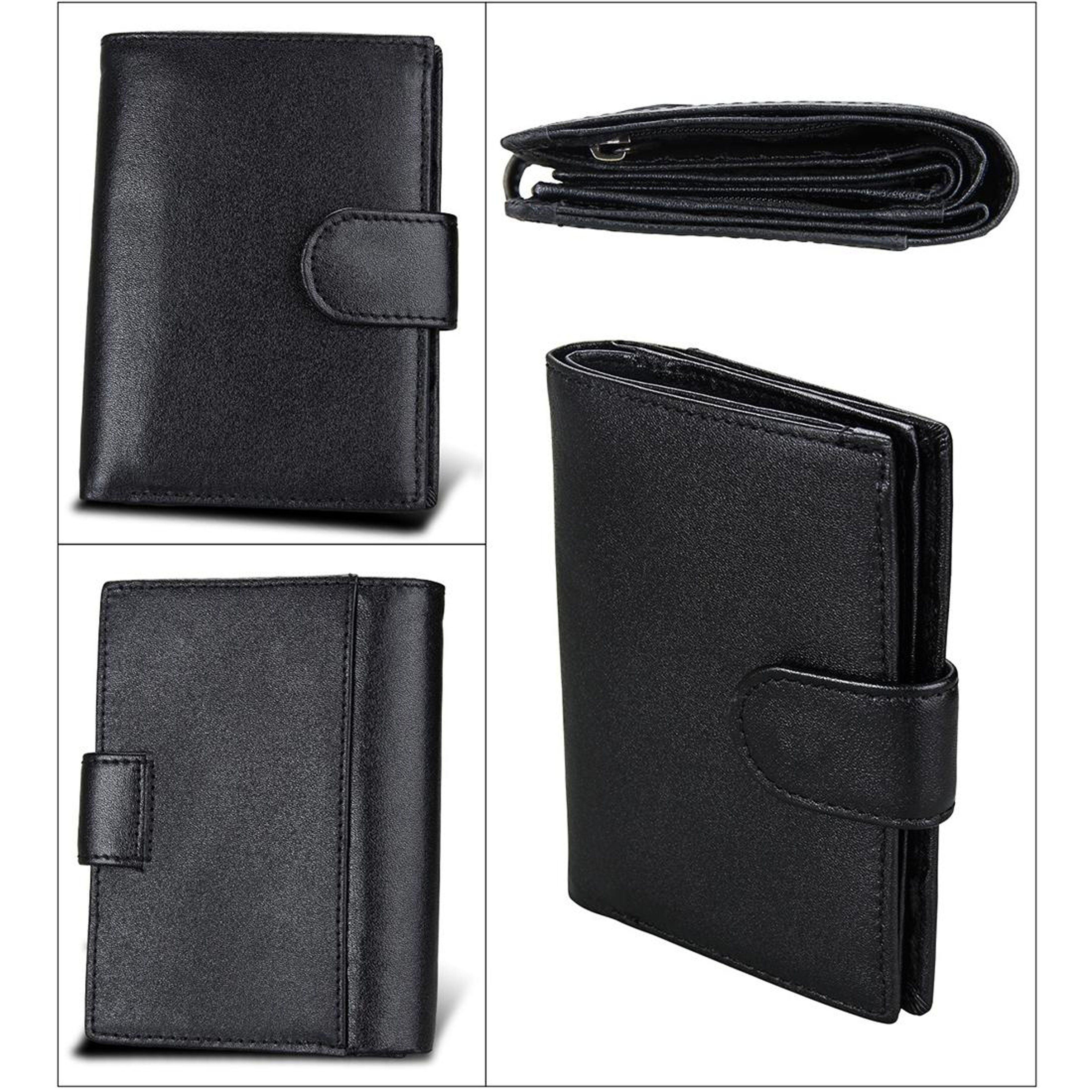 RFID Blocking Leather Wallet Passport Holder for Men with Large Capacity Card Slots – view 3