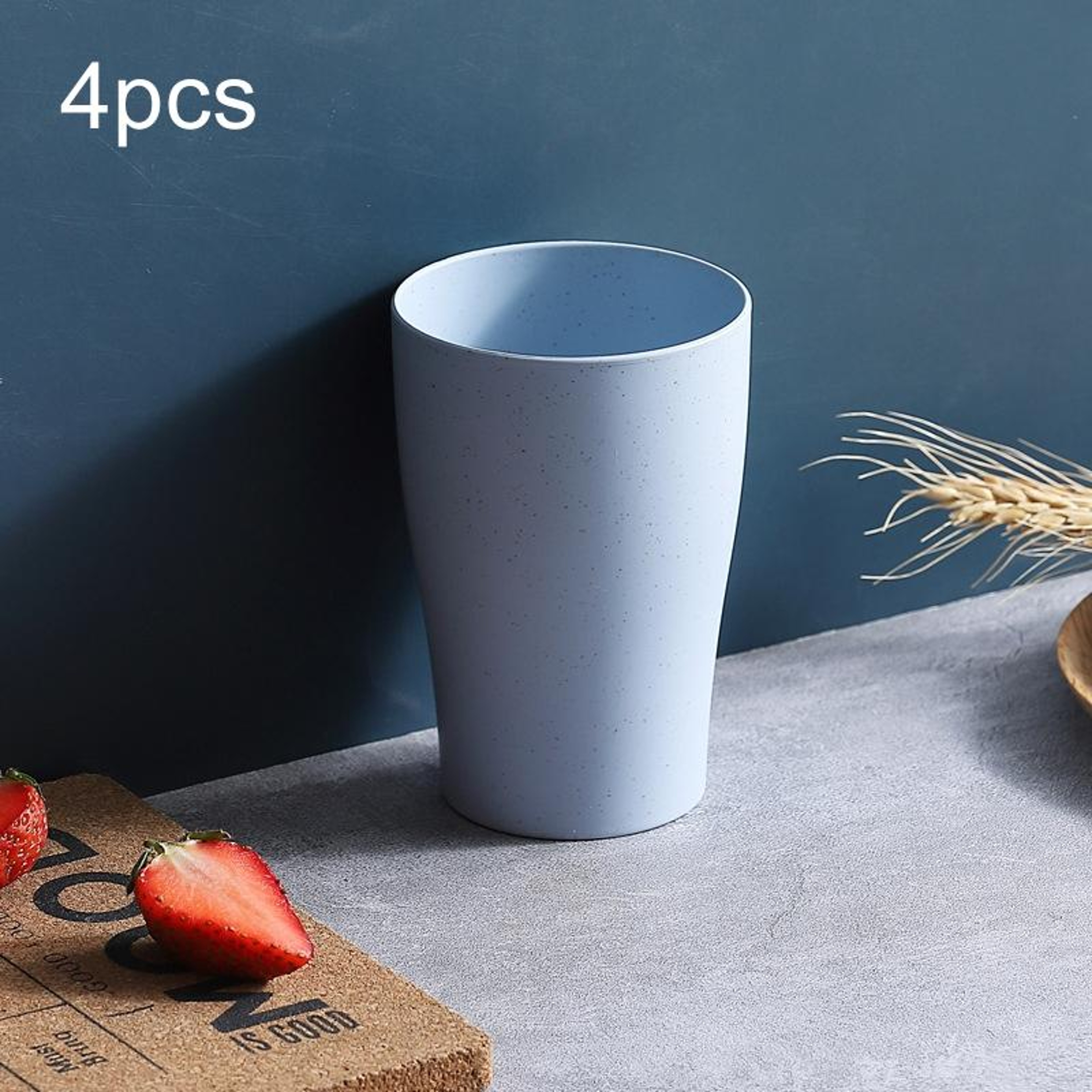Eco Wheat Straw Travel Toothbrush Cup Set Unbreakable Portable Bathroom Cups 6