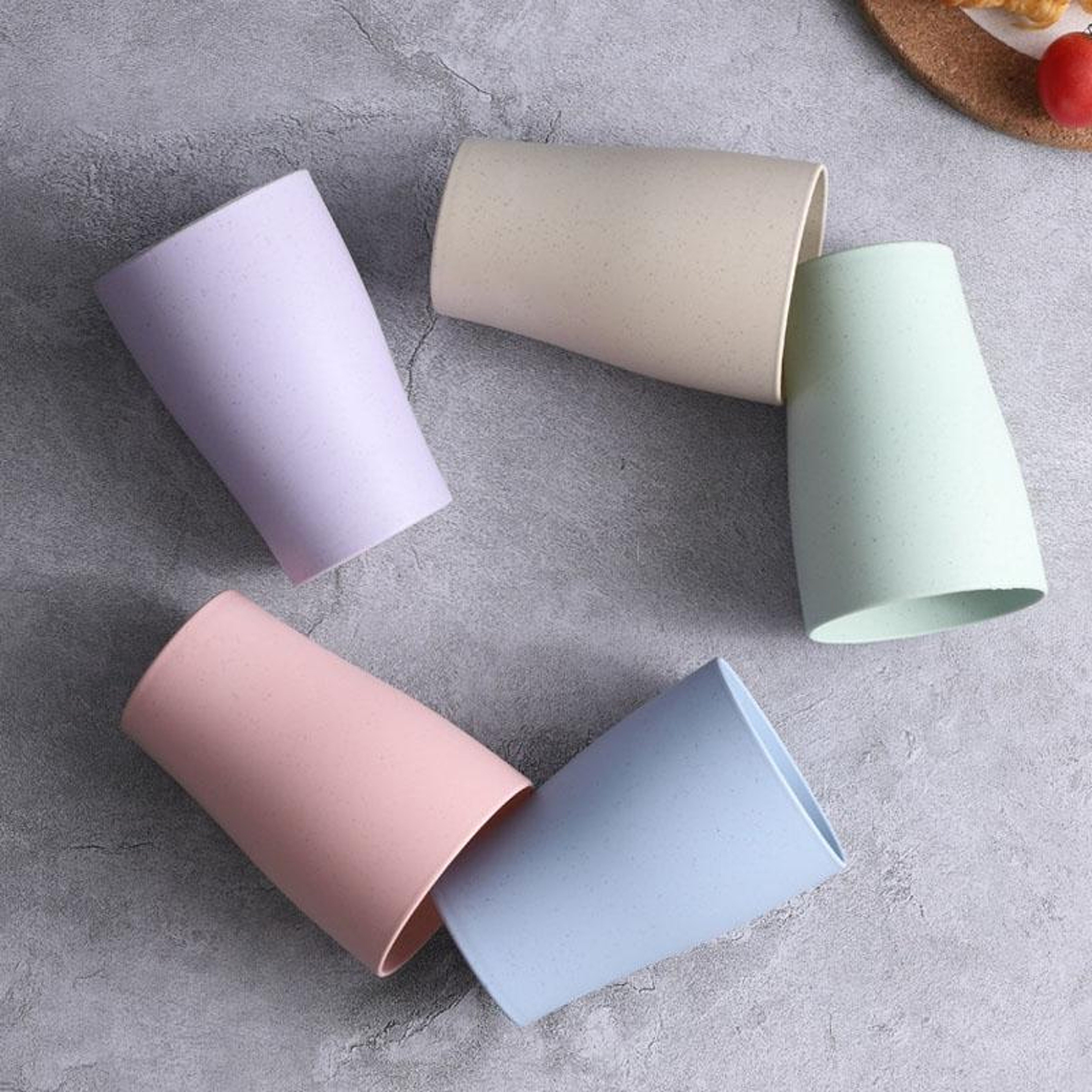 Eco Wheat Straw Travel Toothbrush Cup Set Unbreakable Portable Bathroom Cups 1