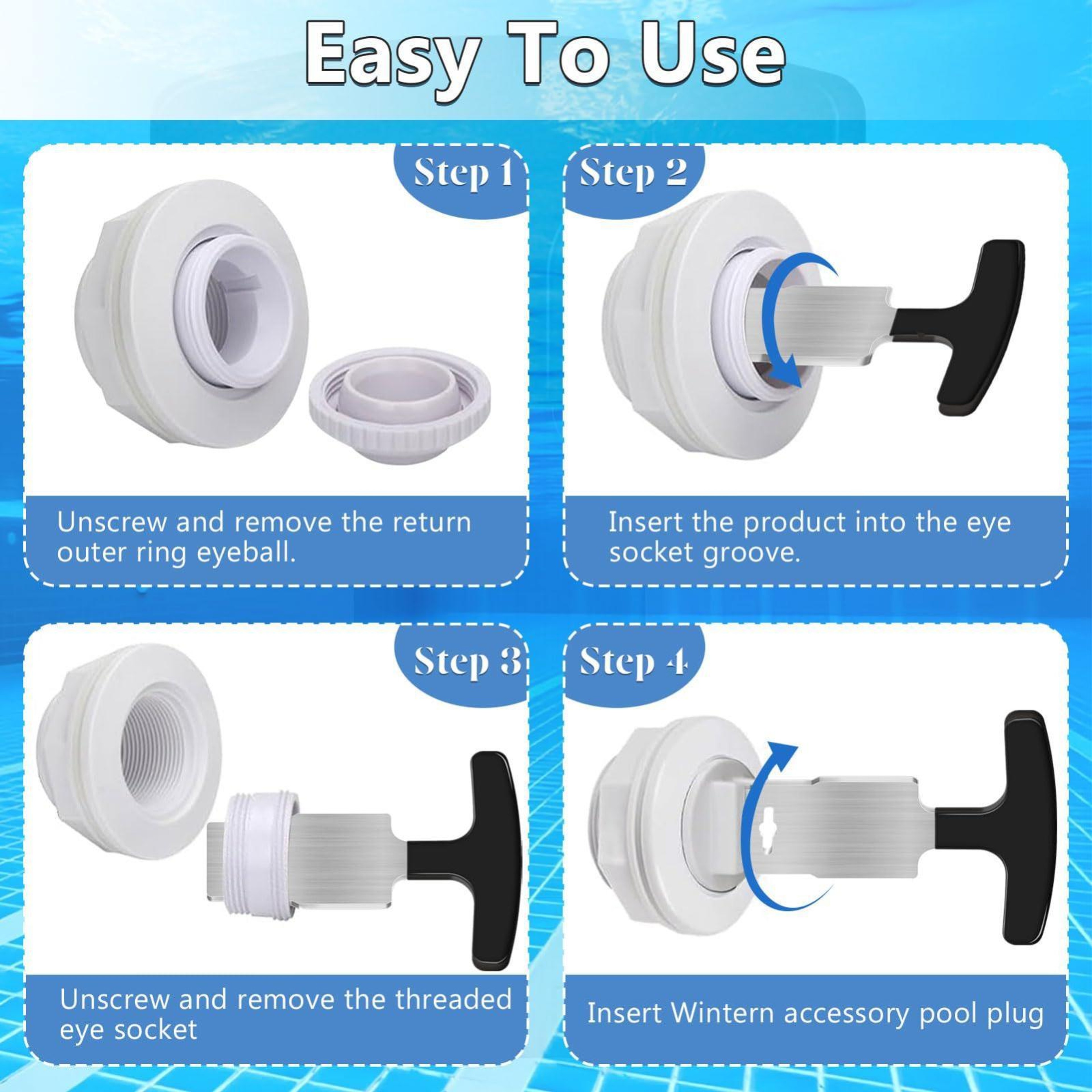 Heavy Duty Pool Plug Removal Tool For Hayward Jets Stainless Steel Pool Jet Removal Tool 6
