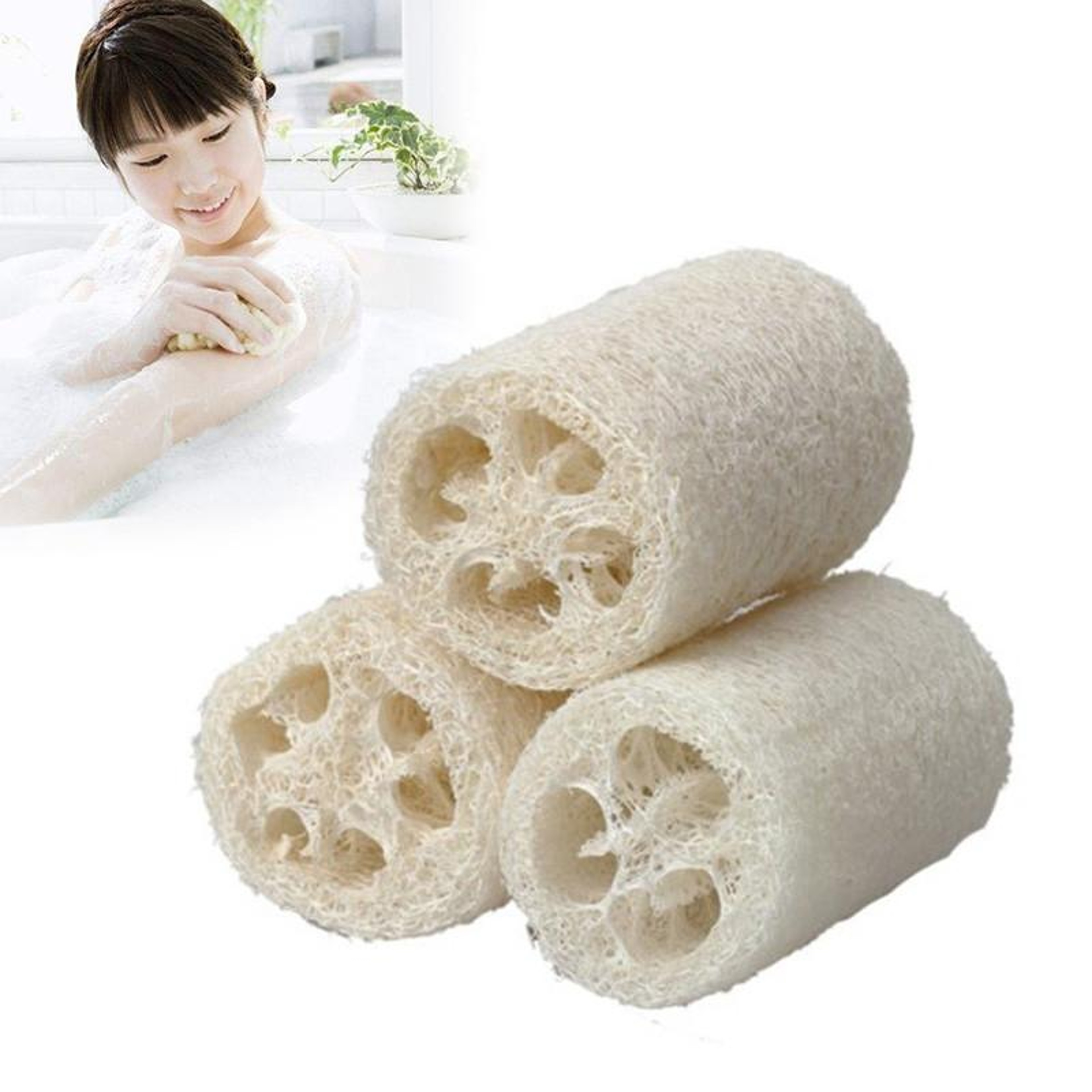 Natural Loofah Body Scrubber Exfoliating Bath Sponge for Shower & Skin Care – view 1