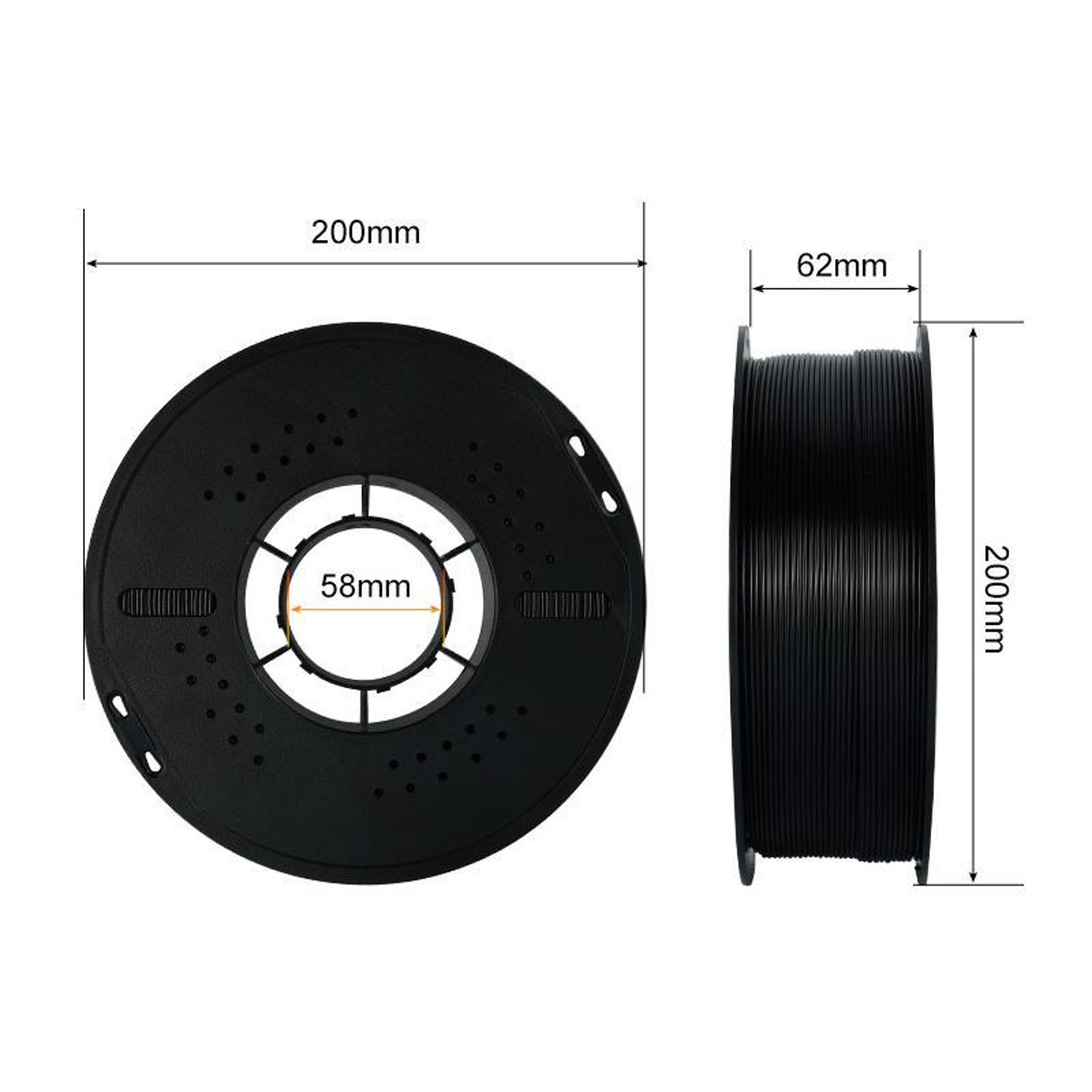 ASA Filament and Weather Resistant 3D Printer Filament Black High Heat Durability – view 4