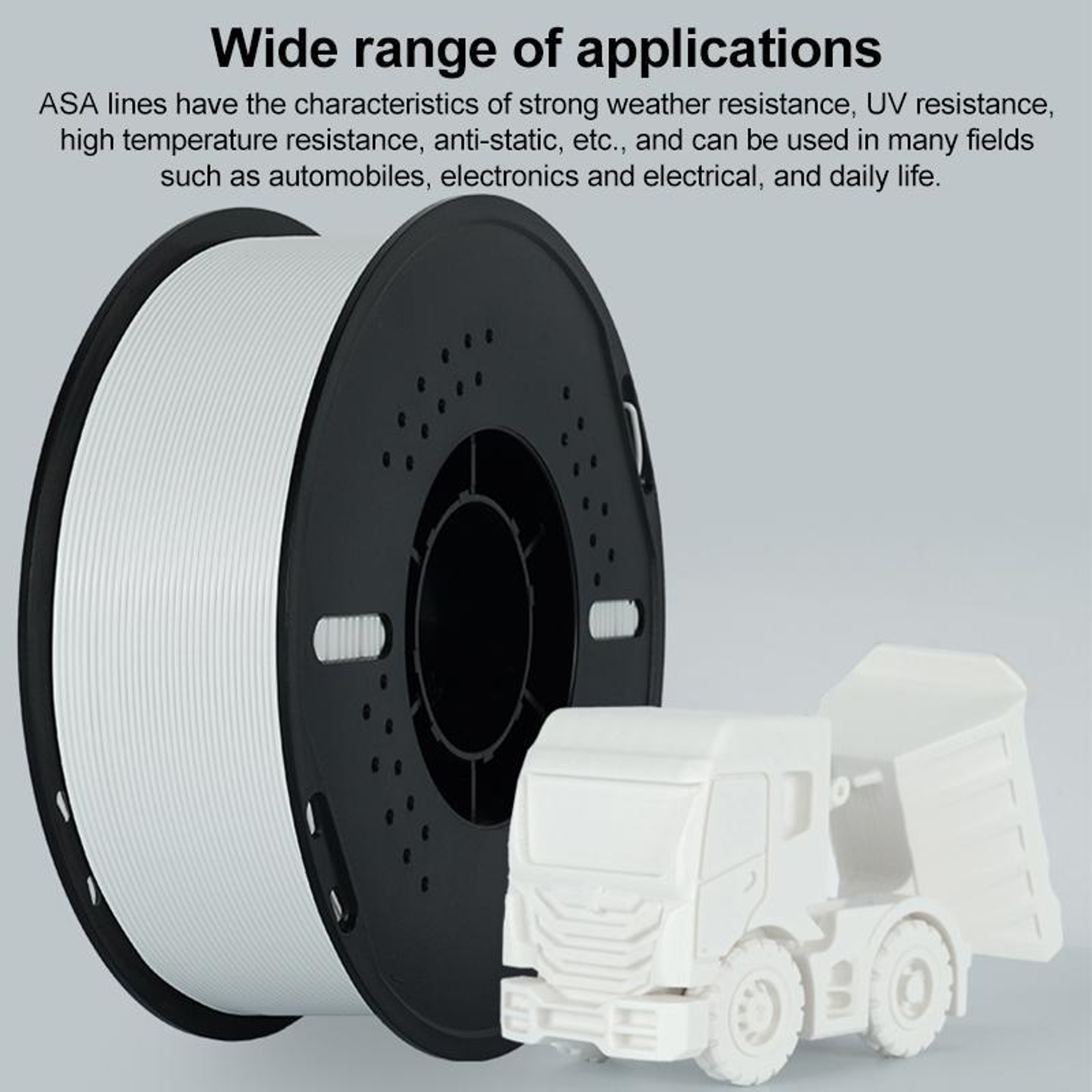 ASA Filament and Weather Resistant 3D Printer Filament Black High Heat Durability – view 9