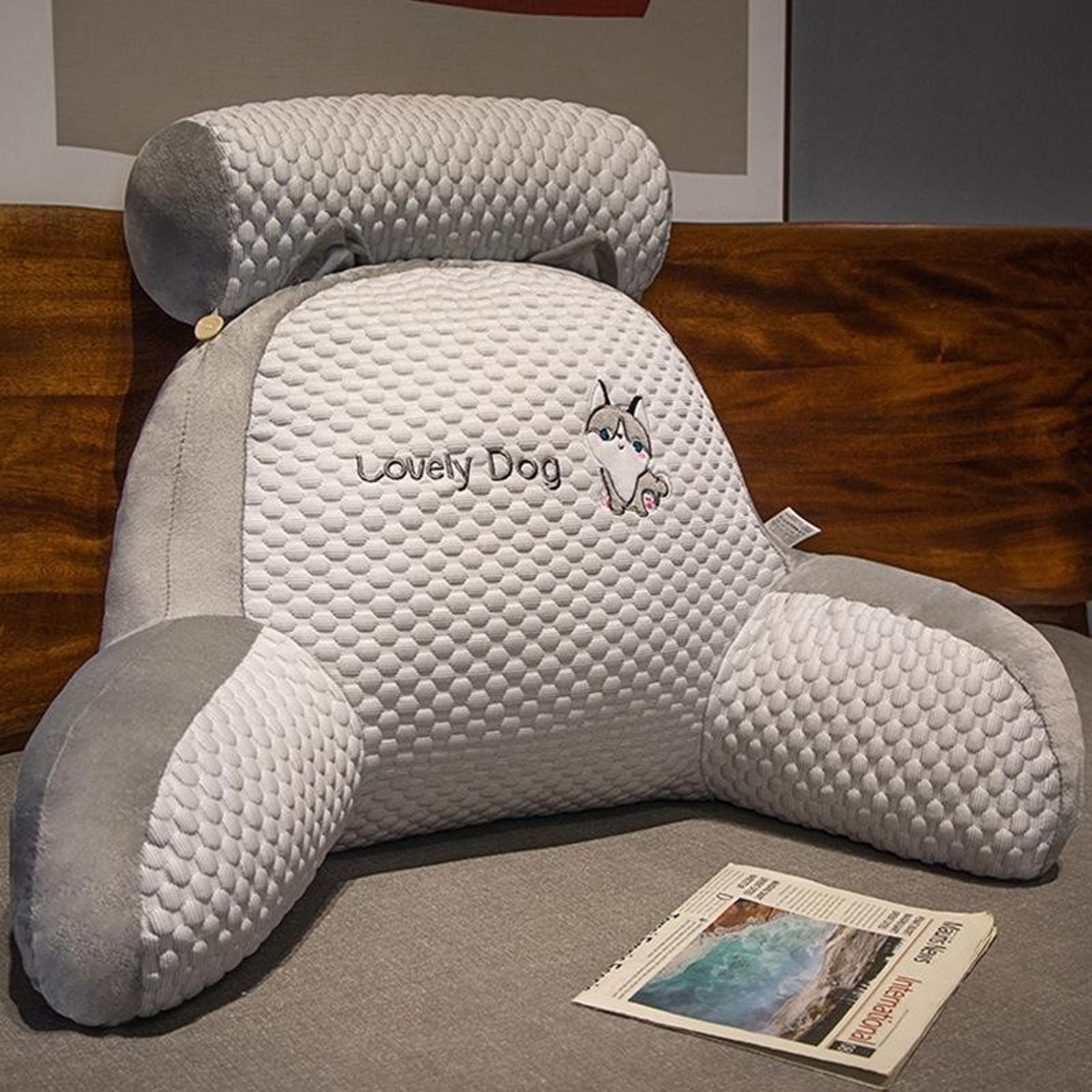 Soft-Packed Bedside Cushion Waist Pillow Sofa Tatami Lumbar Support Pillow Medium Husky – view 1