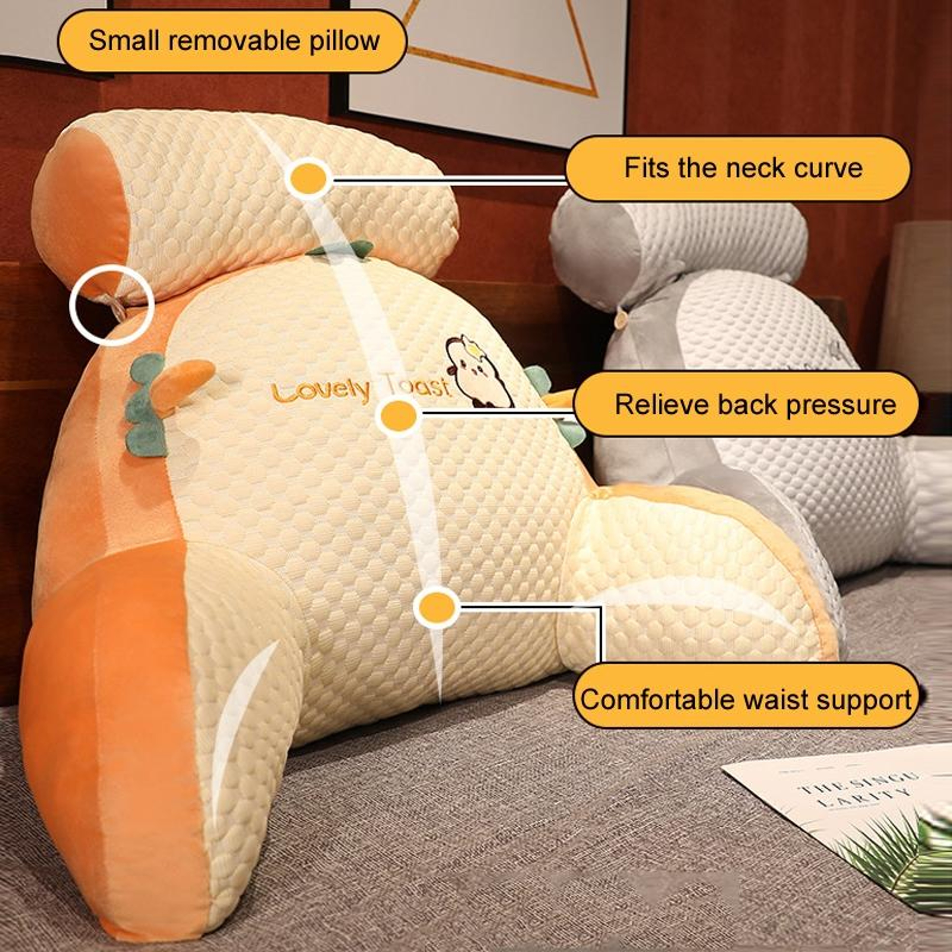 Soft-Packed Bedside Cushion Waist Pillow Sofa Tatami Lumbar Support Pillow Medium Husky – view 3