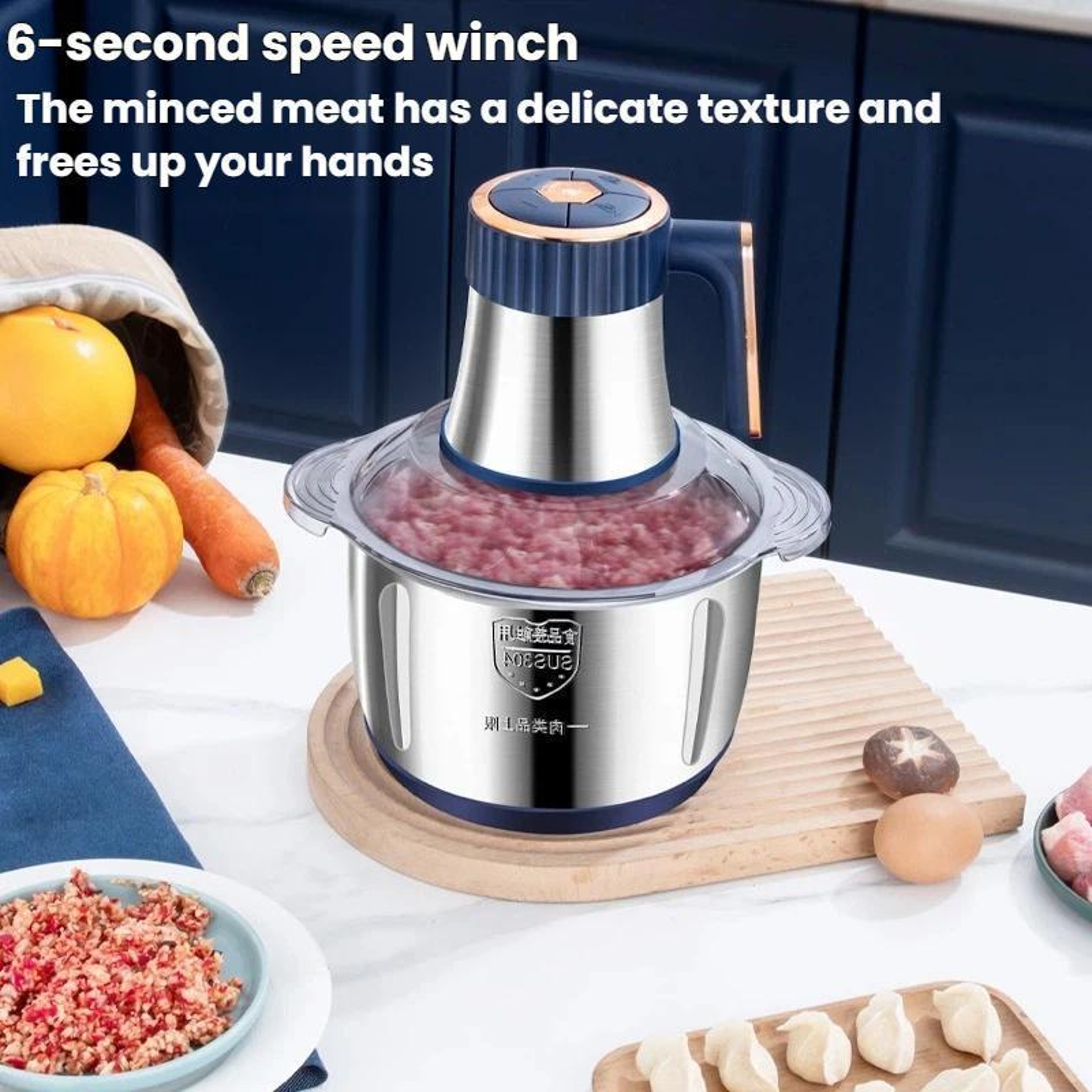 5L Electric Meat Grinder And Food Processor Stainless Steel High Power Kitchen Mixer 1