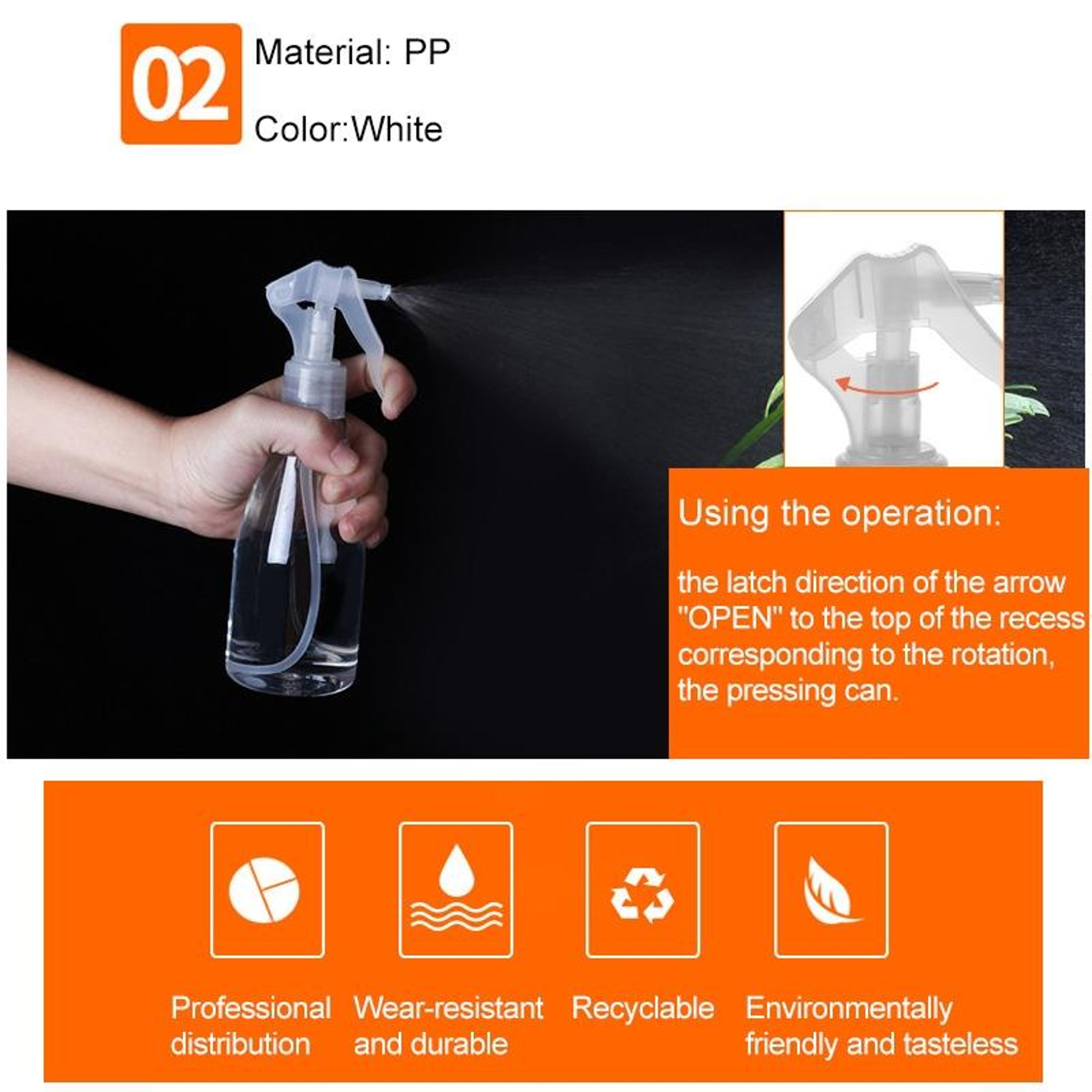 Leak Proof Spray Bottle Lightweight PET Trigger Spray Bottle For Cleaning Beauty Plants 6