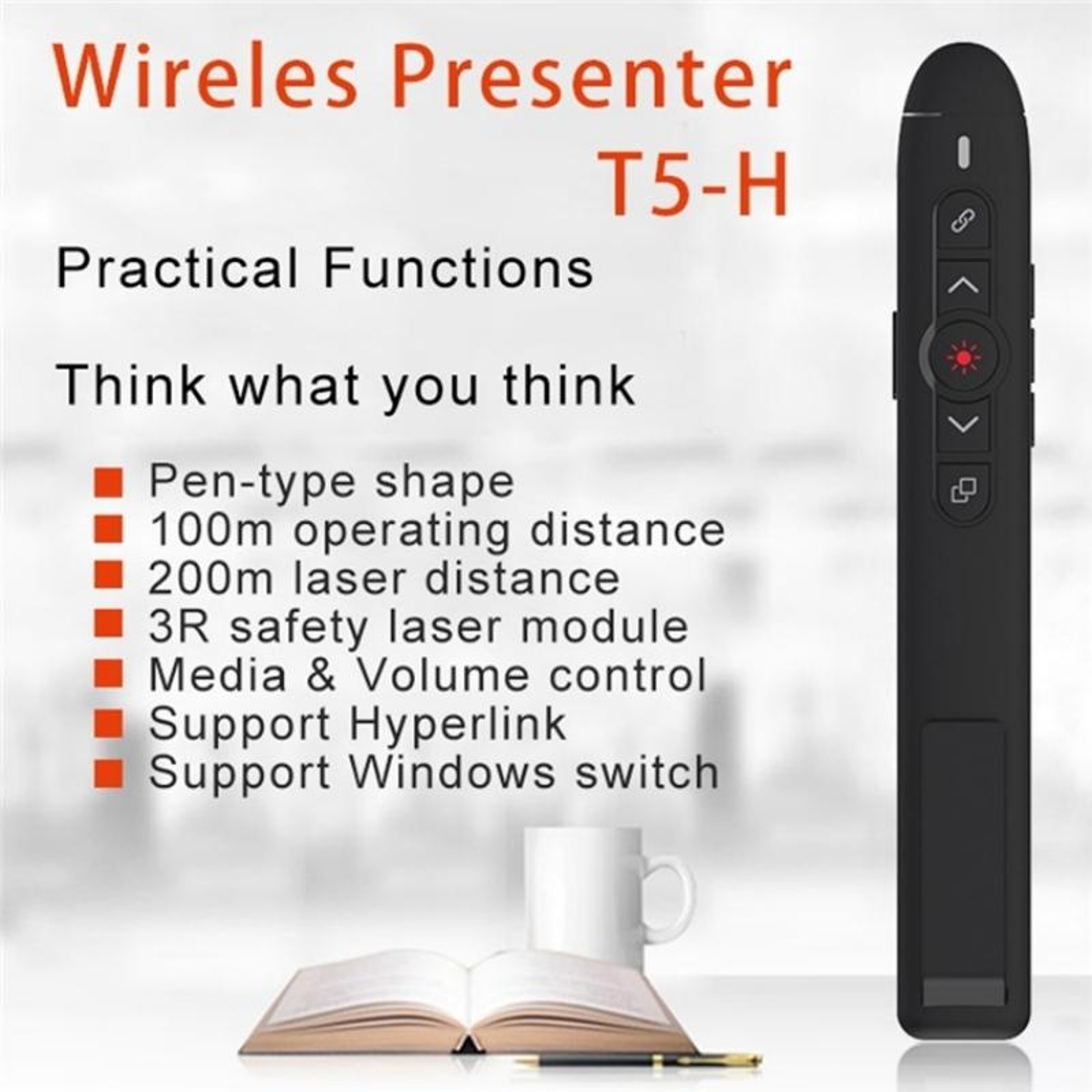 Wireless Presentation Clicker Laser Pointer  Remote Presenter Flip Pen for PC & Projector – view 3