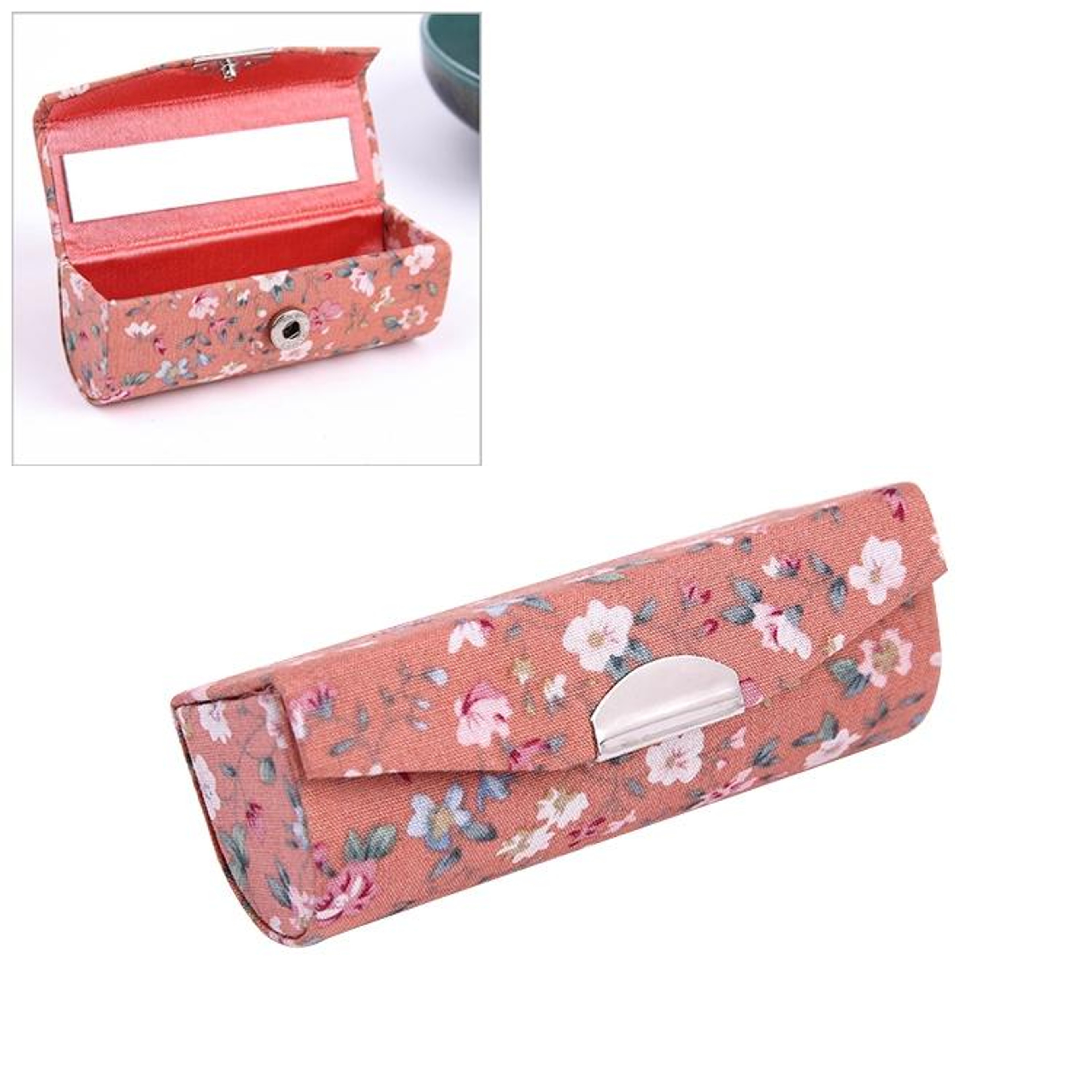 Portable Lipstick Organizer With Mirror Mini Travel Makeup Box Compact Cosmetic Case 7