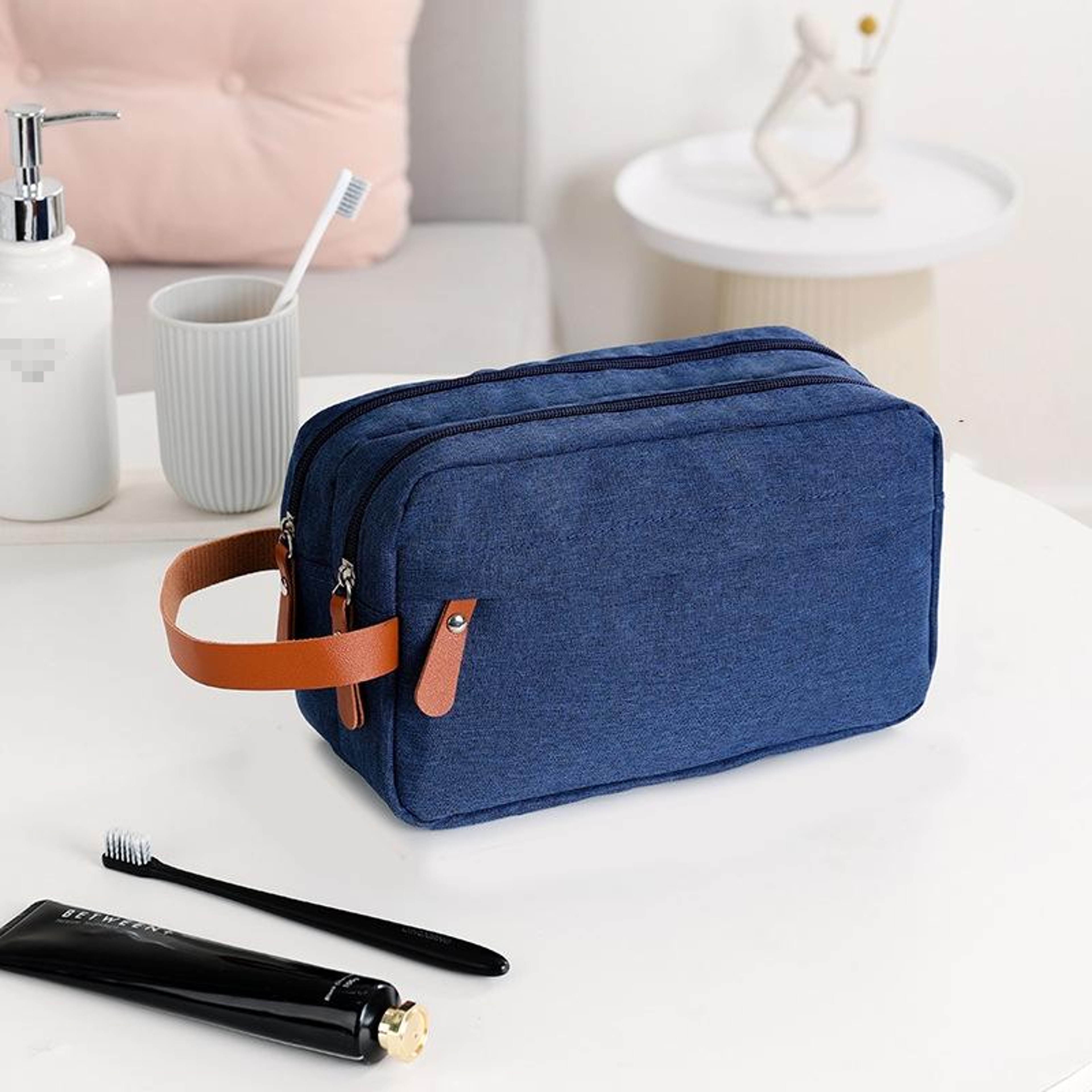 Portable Travel Toiletry Bag For Men With Double Layer Waterproof Storage Organizer 0