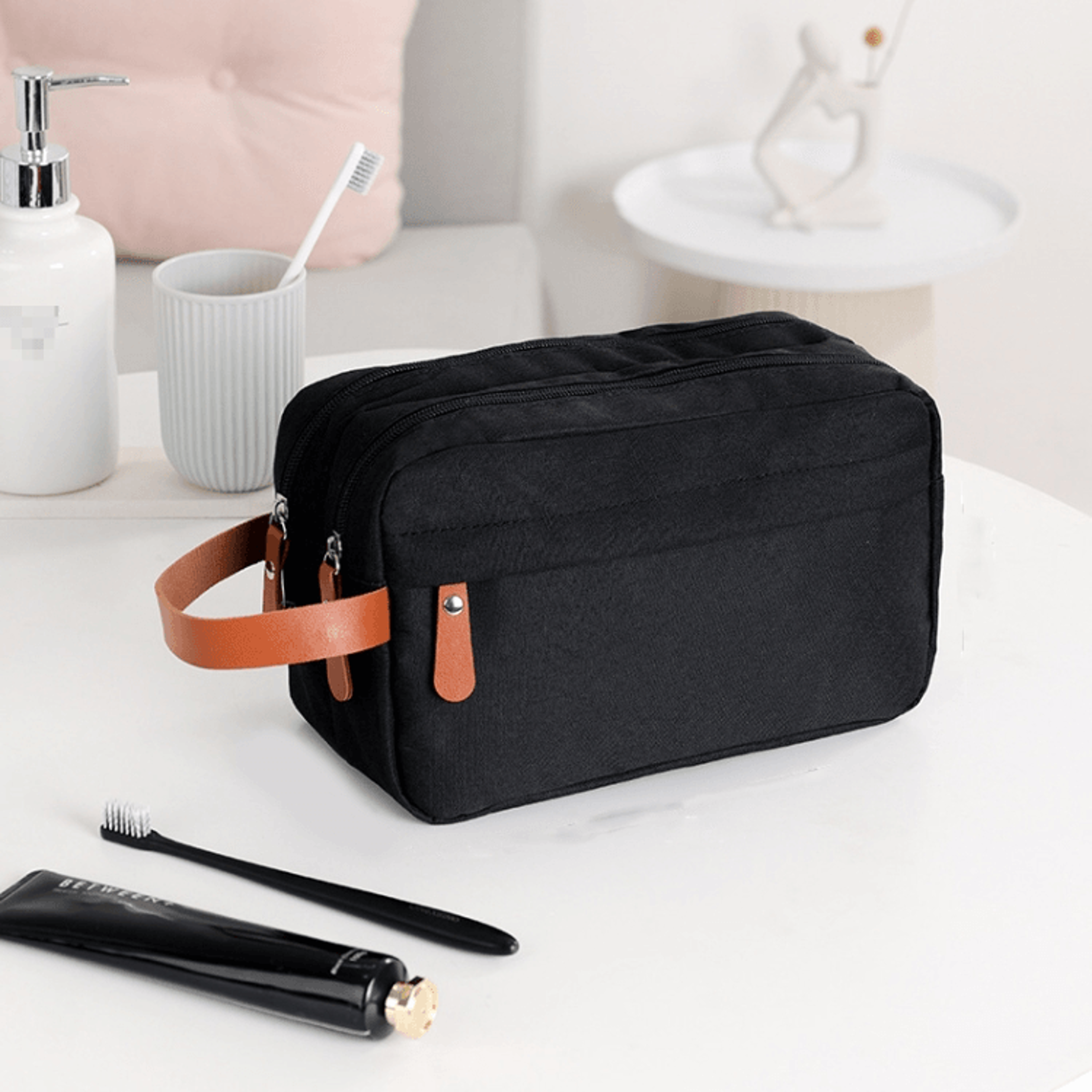 Portable Travel Toiletry Bag For Men With Double Layer Waterproof Storage Organizer 10