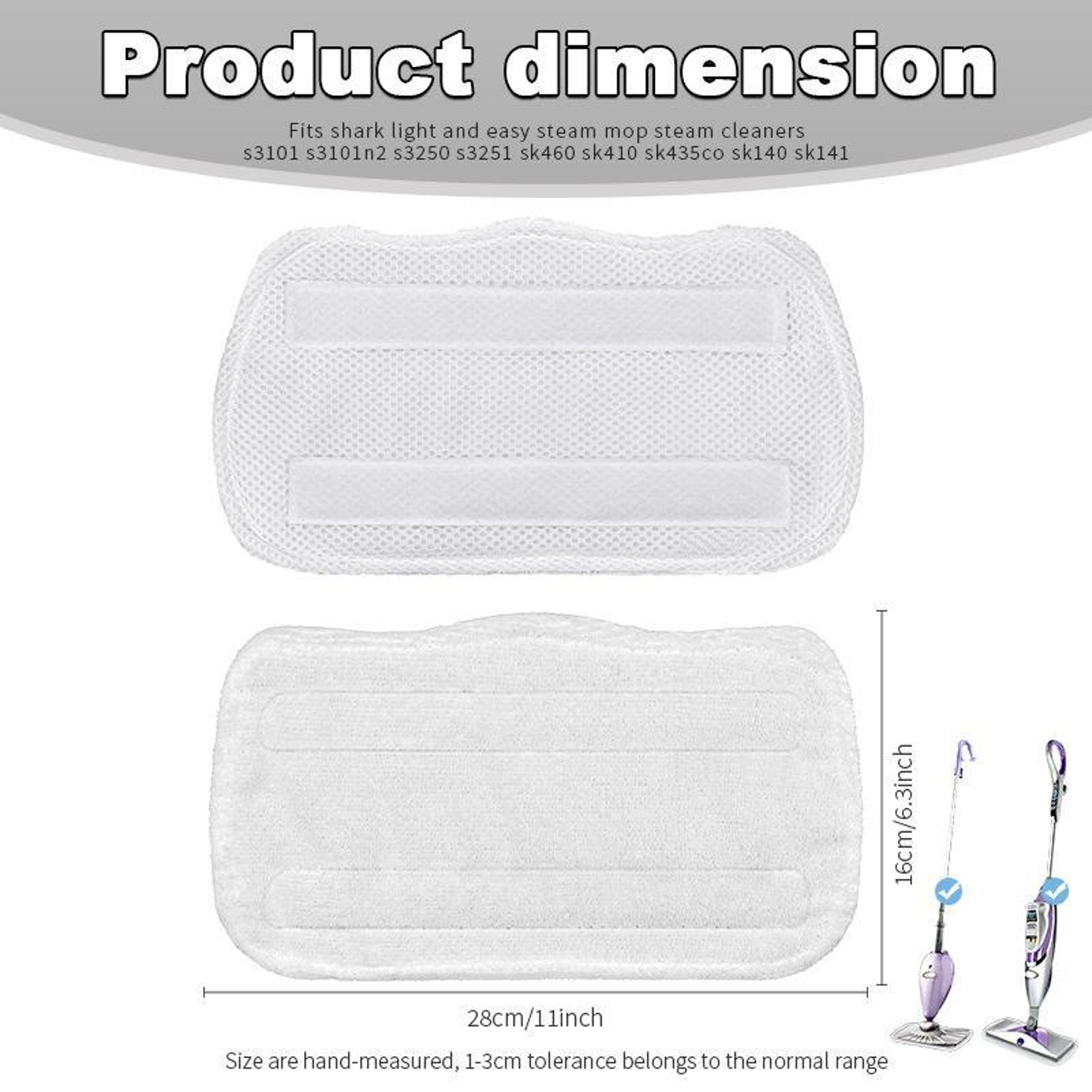Shark Steam Mop Replacement Pads Washable Microfiber Mop Covers – view 3
