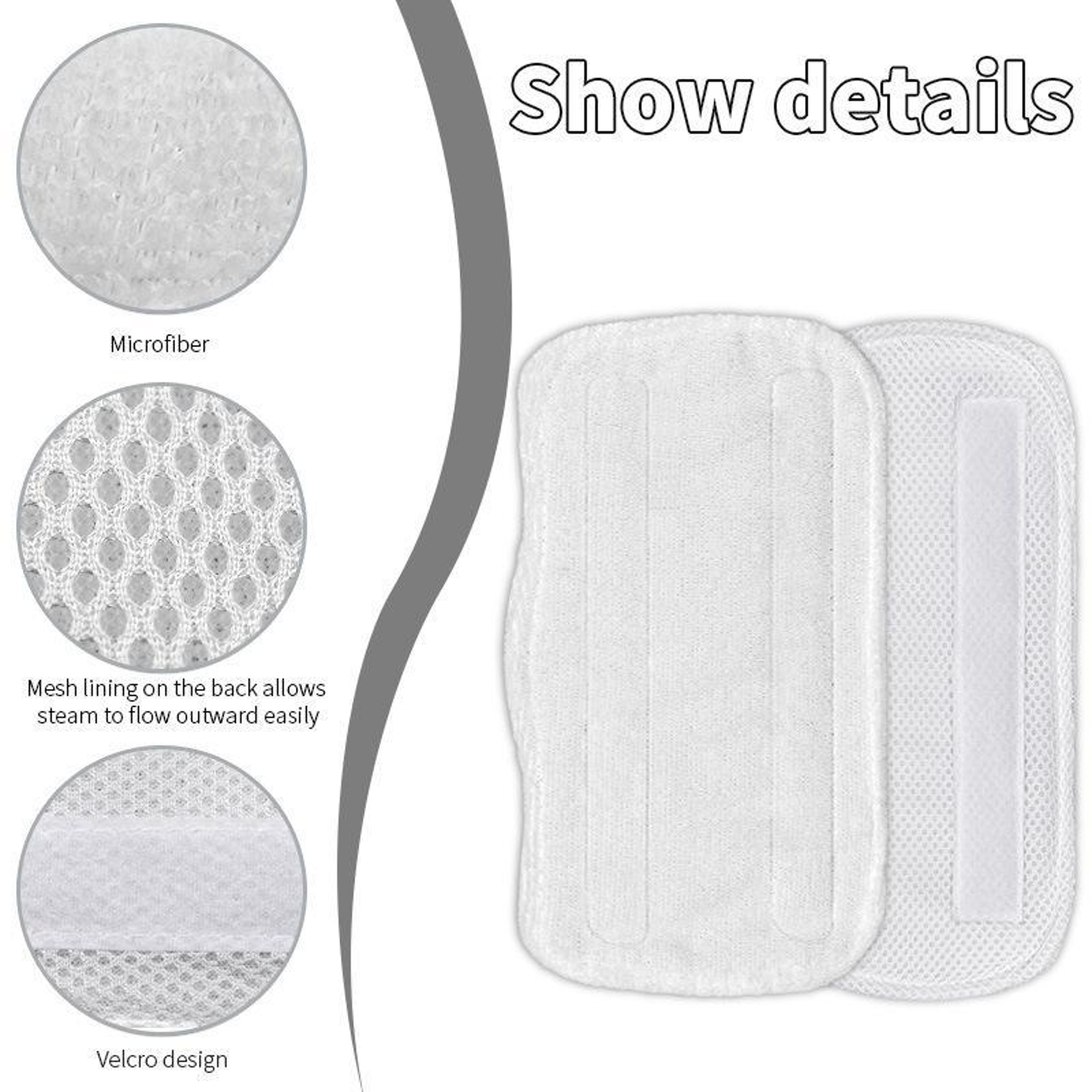 Shark Steam Mop Replacement Pads Washable Microfiber Mop Covers – view 4