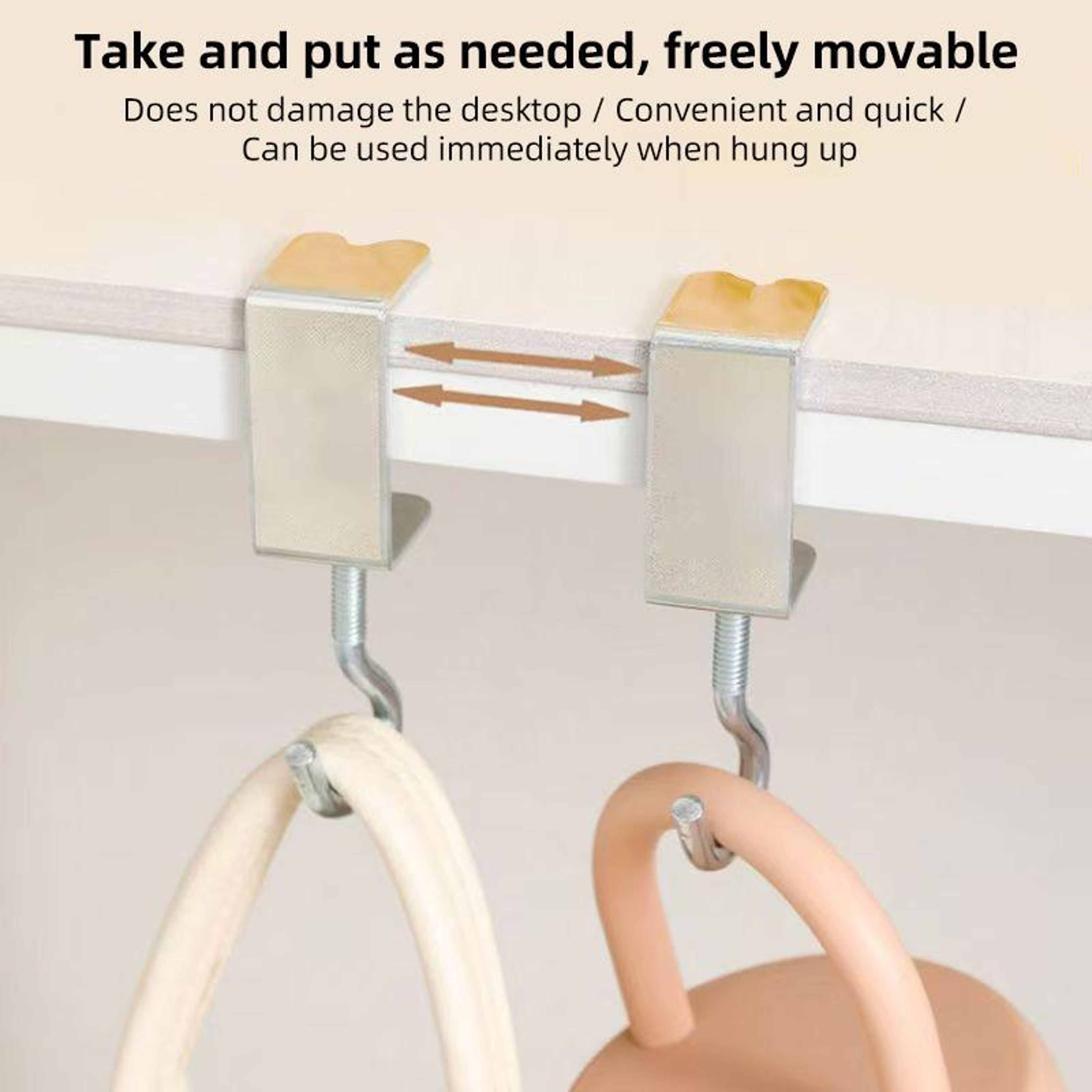 Rotatable No Drilling Desk Hook for Headphones Bags and Cables – view 6