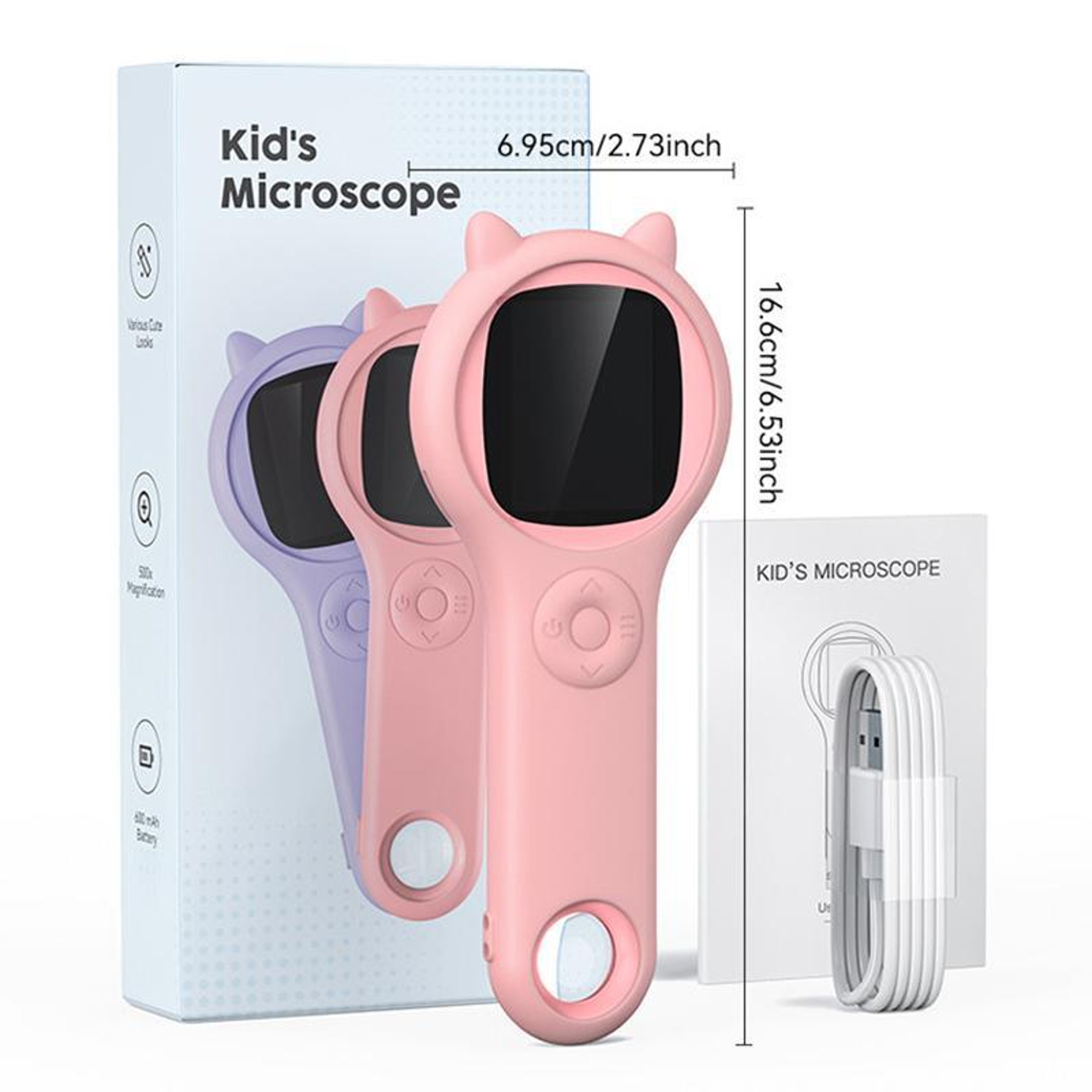 Kids Digital Microscope Toy Children Science Experiment Setout Screen Macro Lens – view 3