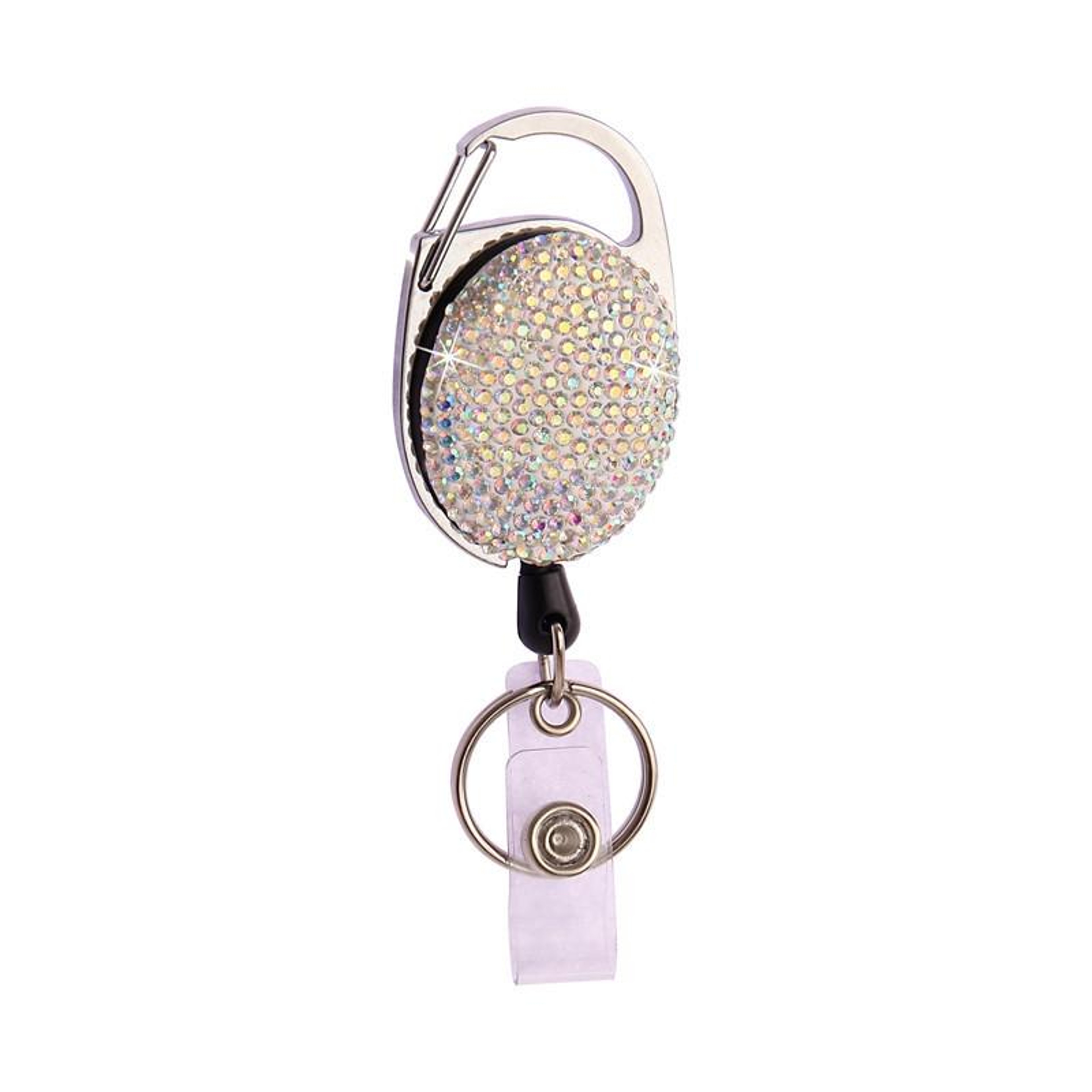 Retractable Badge Reel Keychain With Ceramic Clay Design Durable ID Holder Clip 7