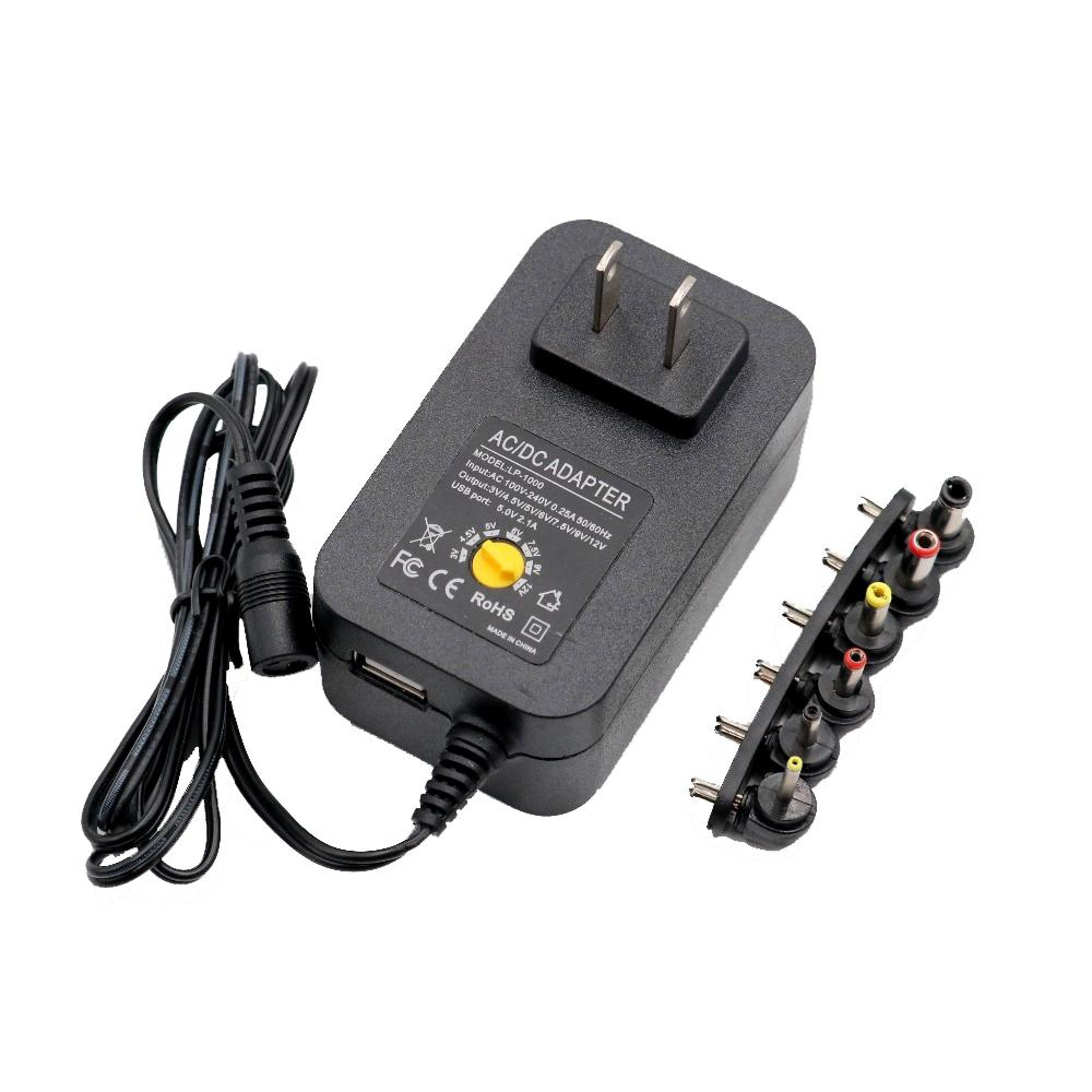 Universal Adjustable Power Adapter 3V12V Multi Voltage Power Supply With Interchangeable Tips 2