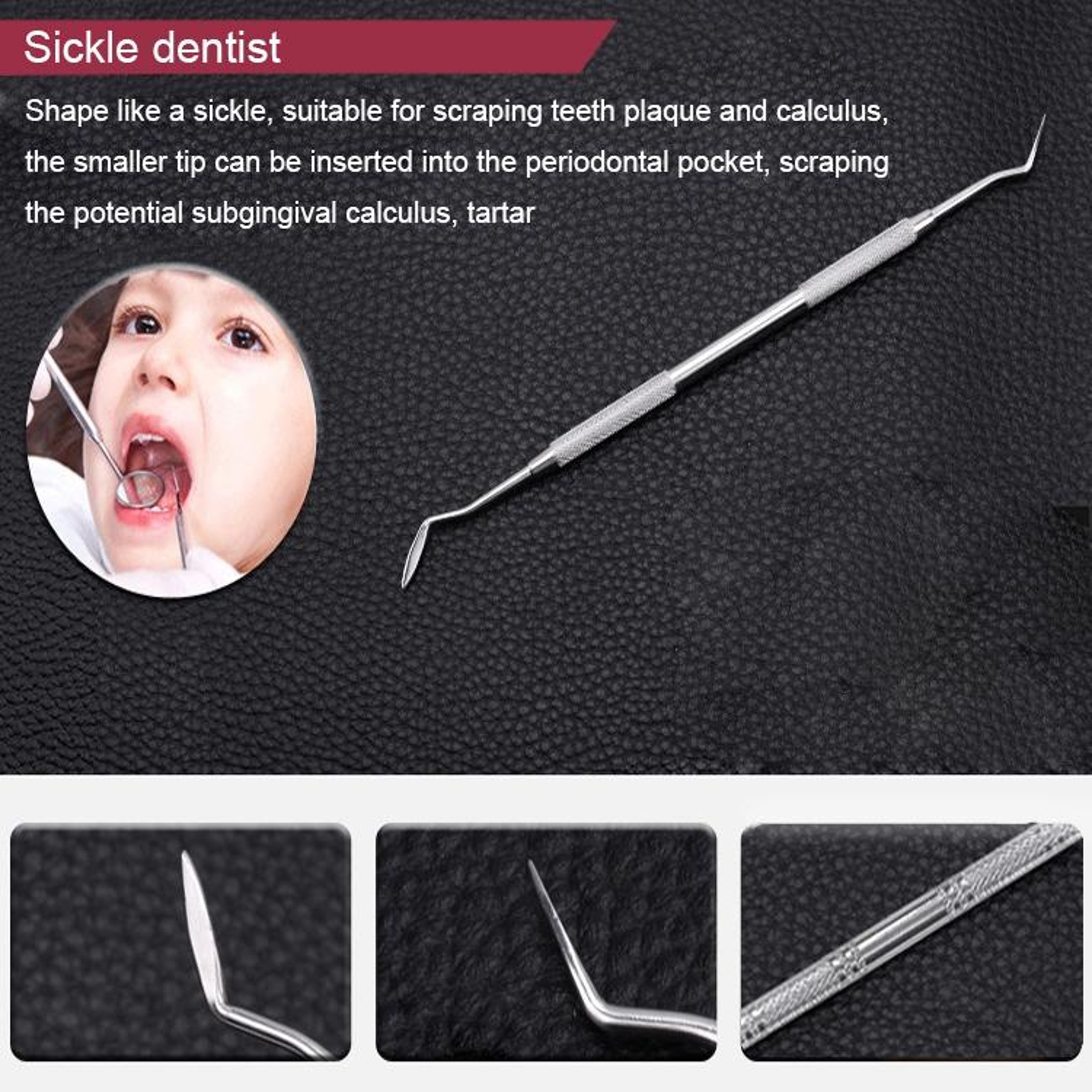 6in1 Dental Cleaning Tools Kit Stainless Steel Oral Care Set With Mirror  Tartar Remover 6