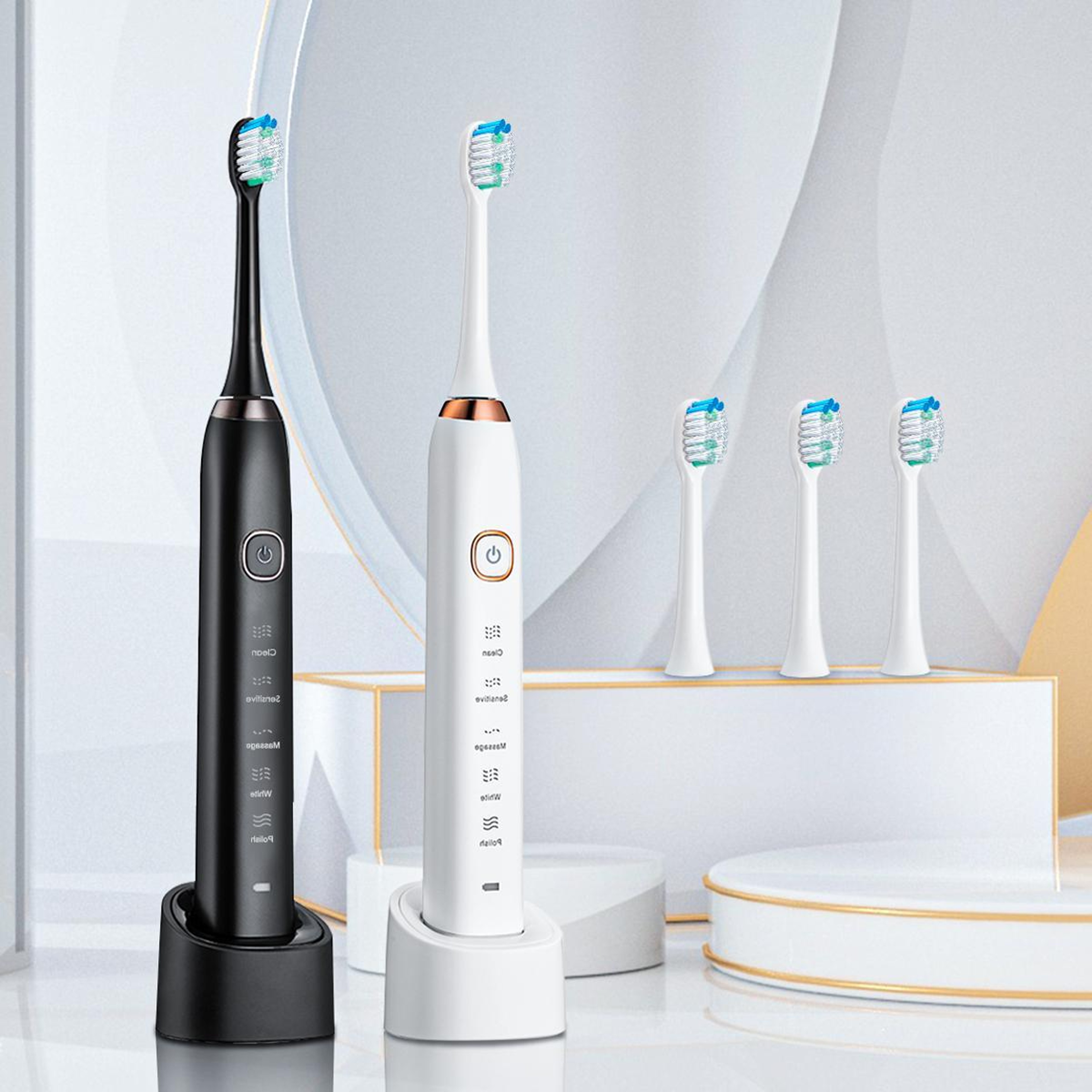 IPX7 Waterproof Sonic Electric Toothbrush With 8 Brush Heads And 5 Modes 9