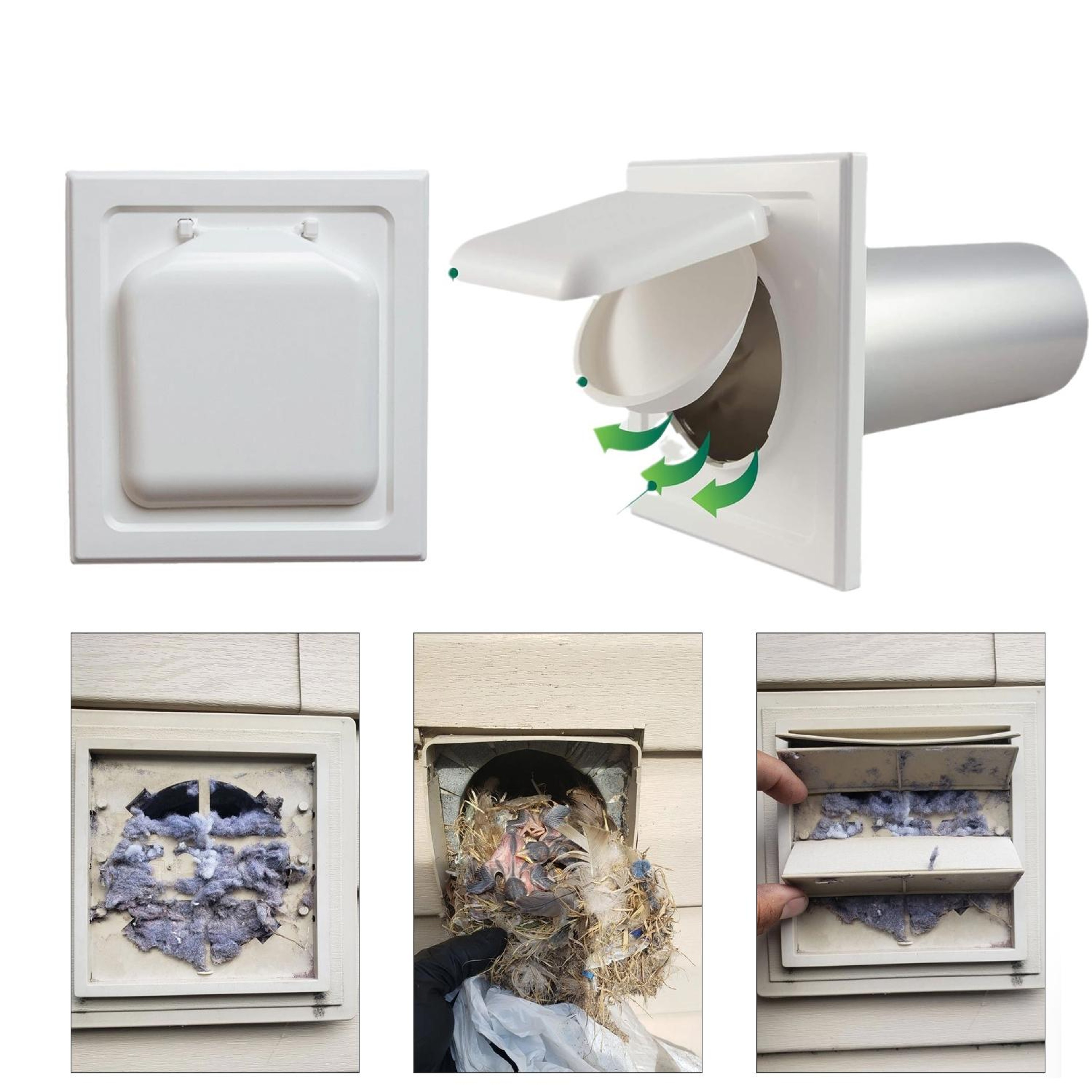 Dual Door Magnetic Dryer Vent Cover Outdoor No Pest Exhaust Vent Protector – view 1