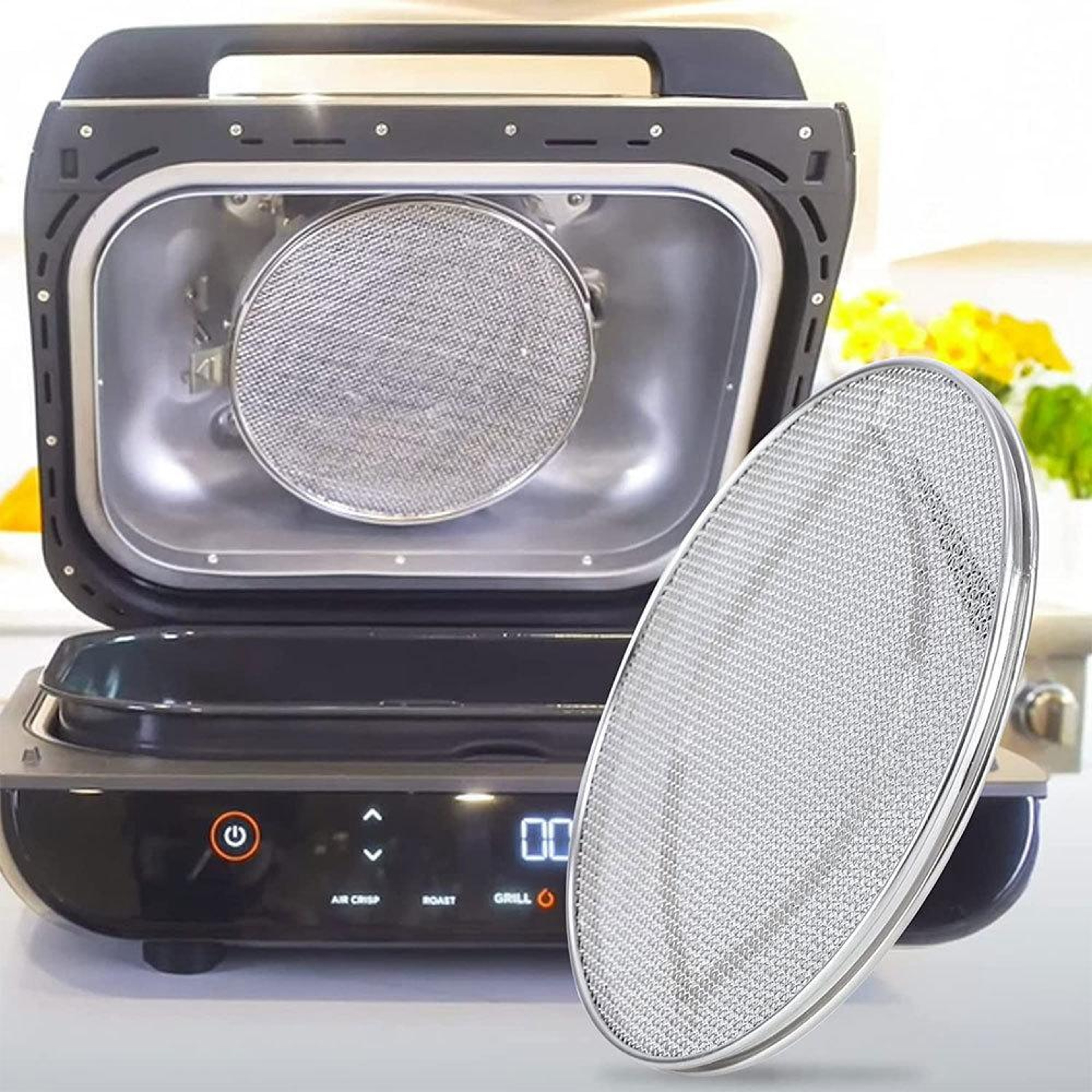 Ninja Air Fryer Splatter Guard Double Layer Stainless Steel Screen 767 Inch Oil Splash Protector 0