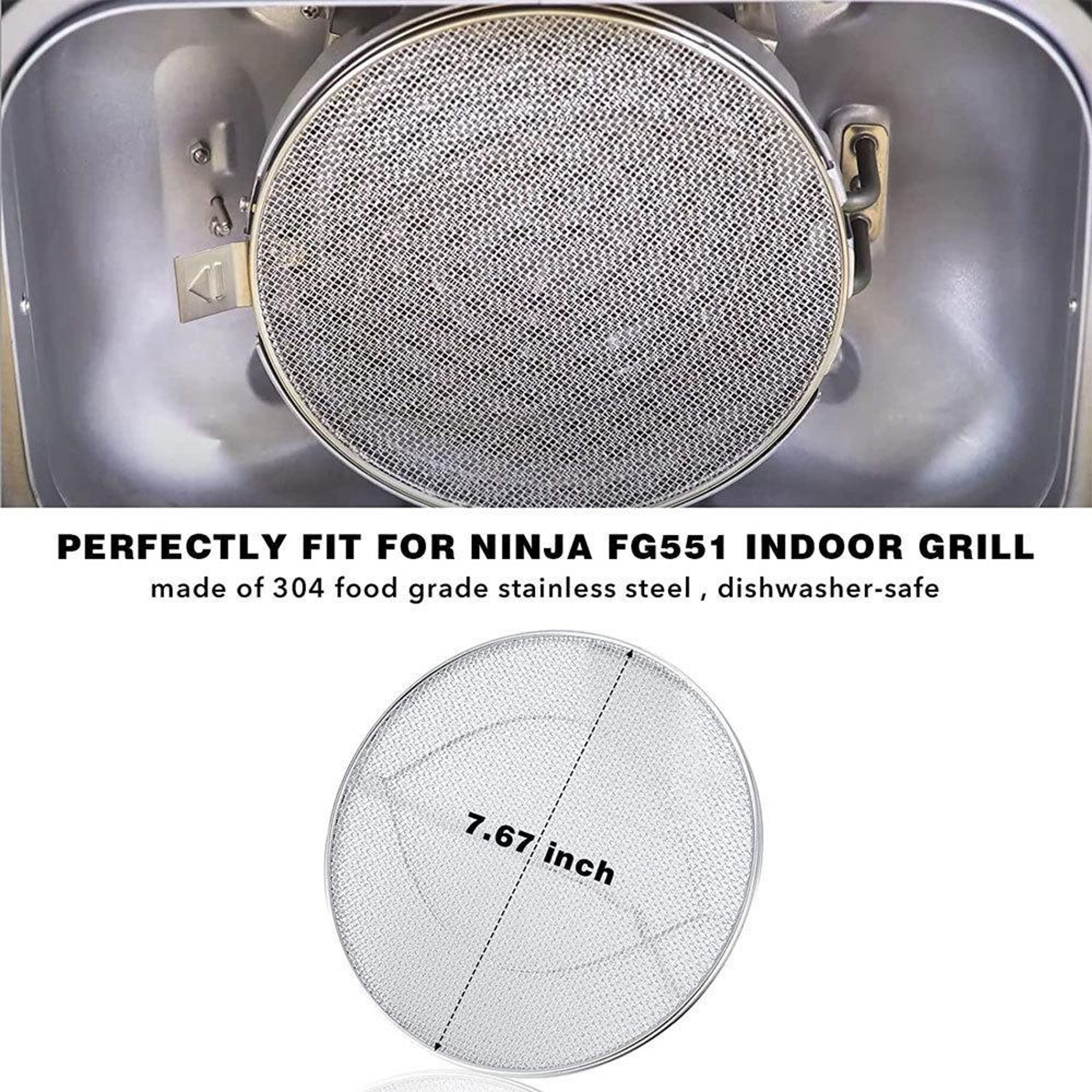 Ninja Air Fryer Splatter Guard Double Layer Stainless Steel Screen 767 Inch Oil Splash Protector 2