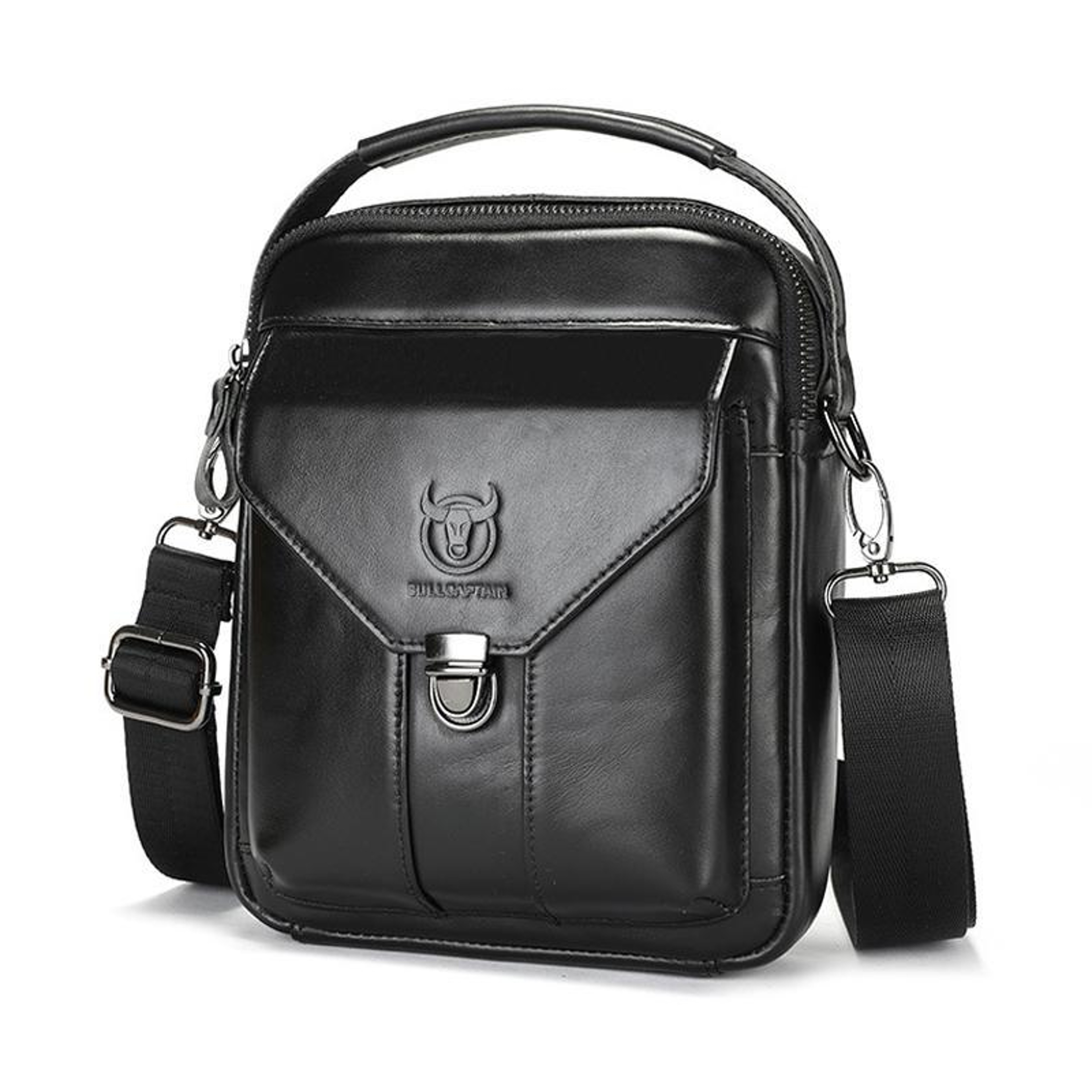 Vintage Genuine Leather Crossbody Bag For Men Compact Travel Shoulder Messenger Bag 9