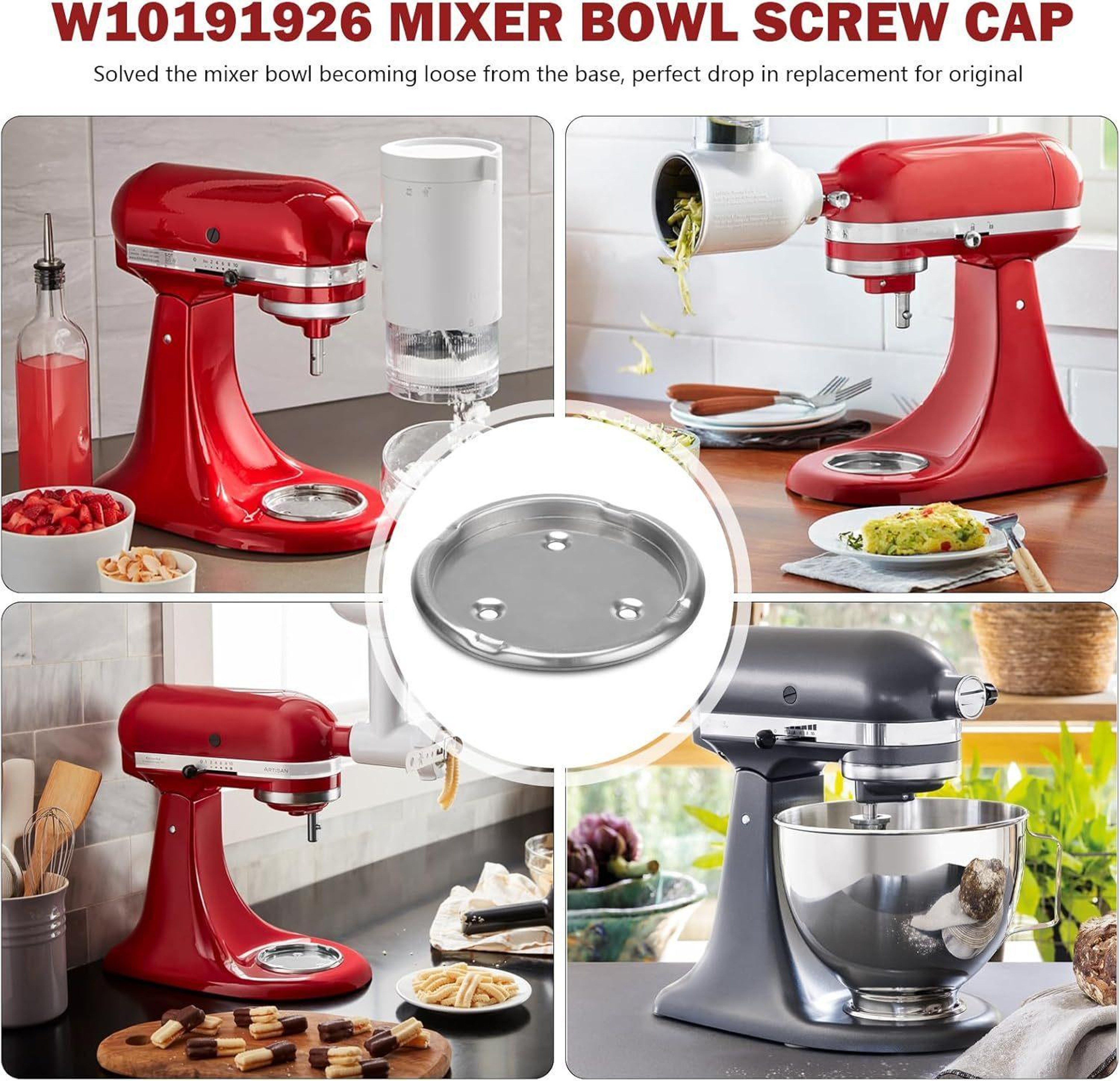 Kitchen Aid Mixer Bowl Screw Cap Replacement for 5QT Whirlpool & Kenmore Stand Mixers – view 5