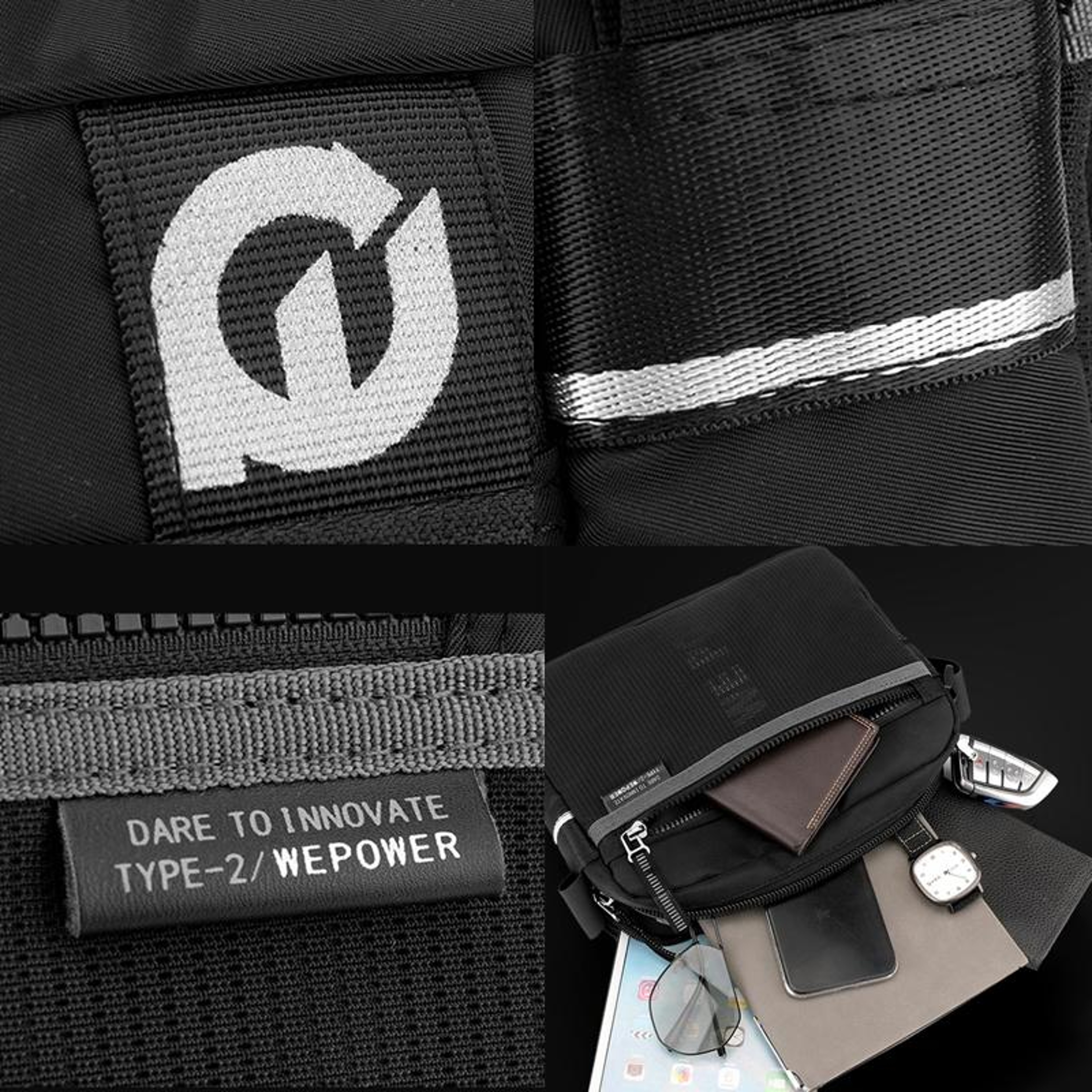 Crossbody Bag For Men Waterproof Nylon Sling Bag With Multi Pocket Storage 5