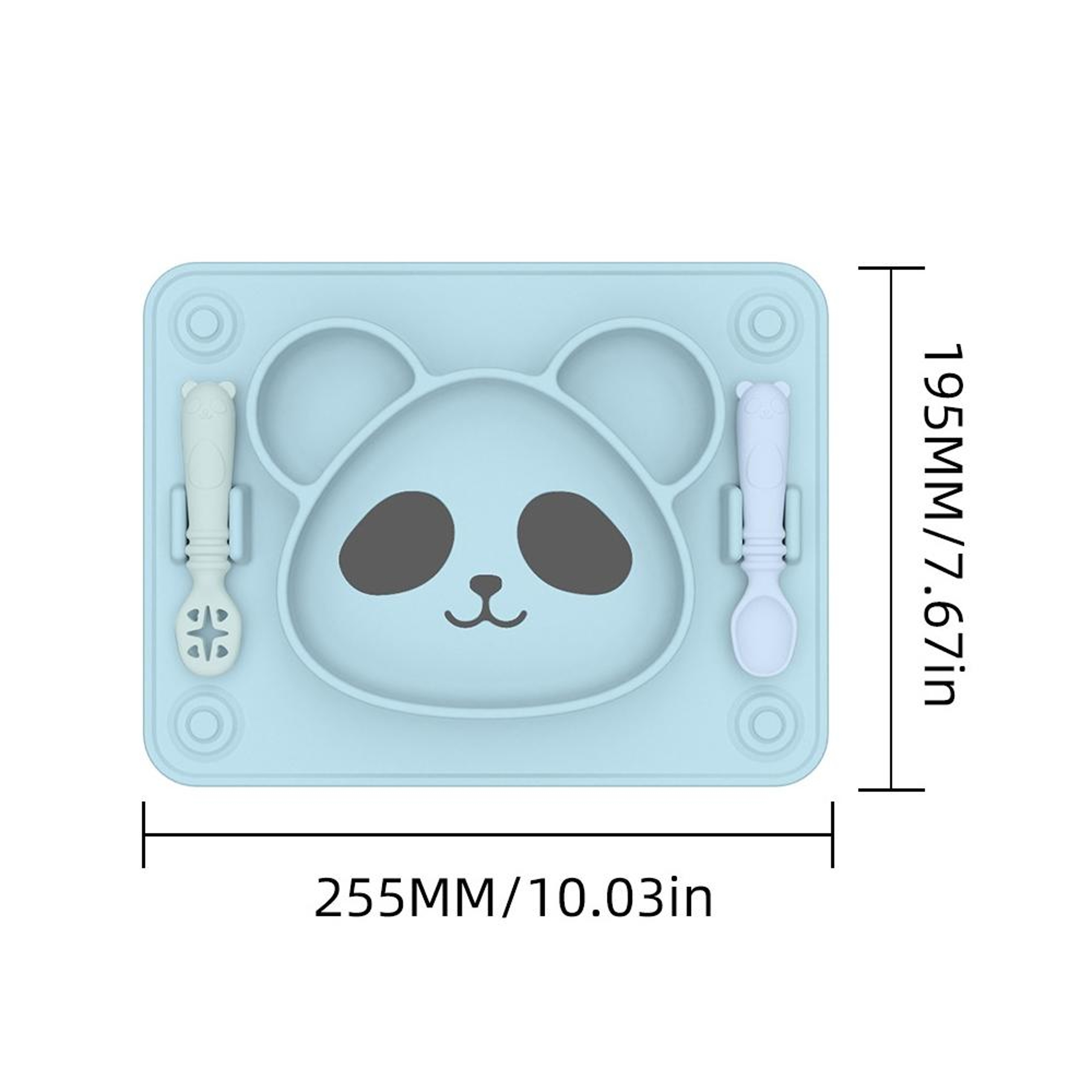 Panda Shape Silicone Suction Plate For Babies And Toddlers With Divided Sections 2