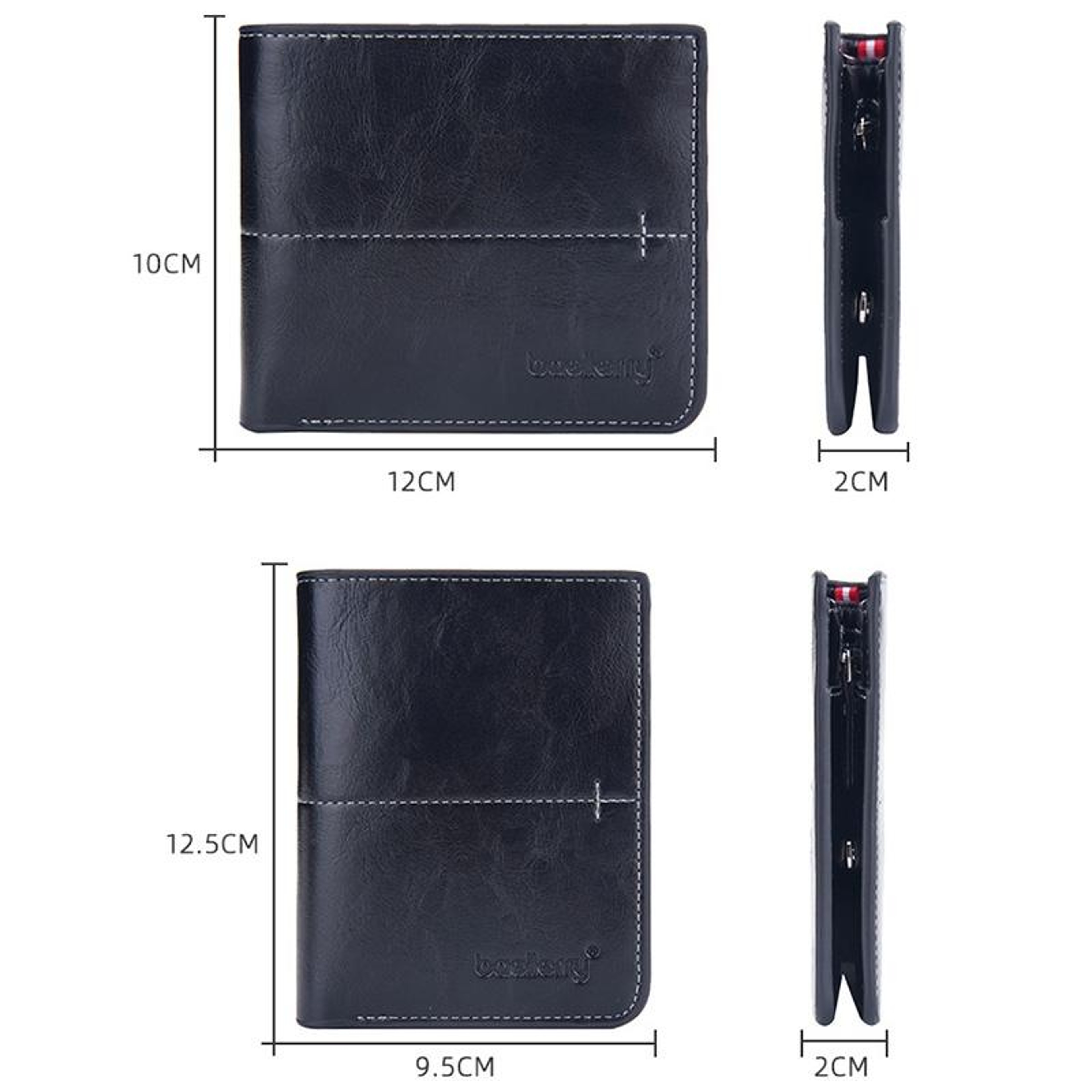 Men Vintage Leather MultiCard Wallet With Vertical Buckle 1