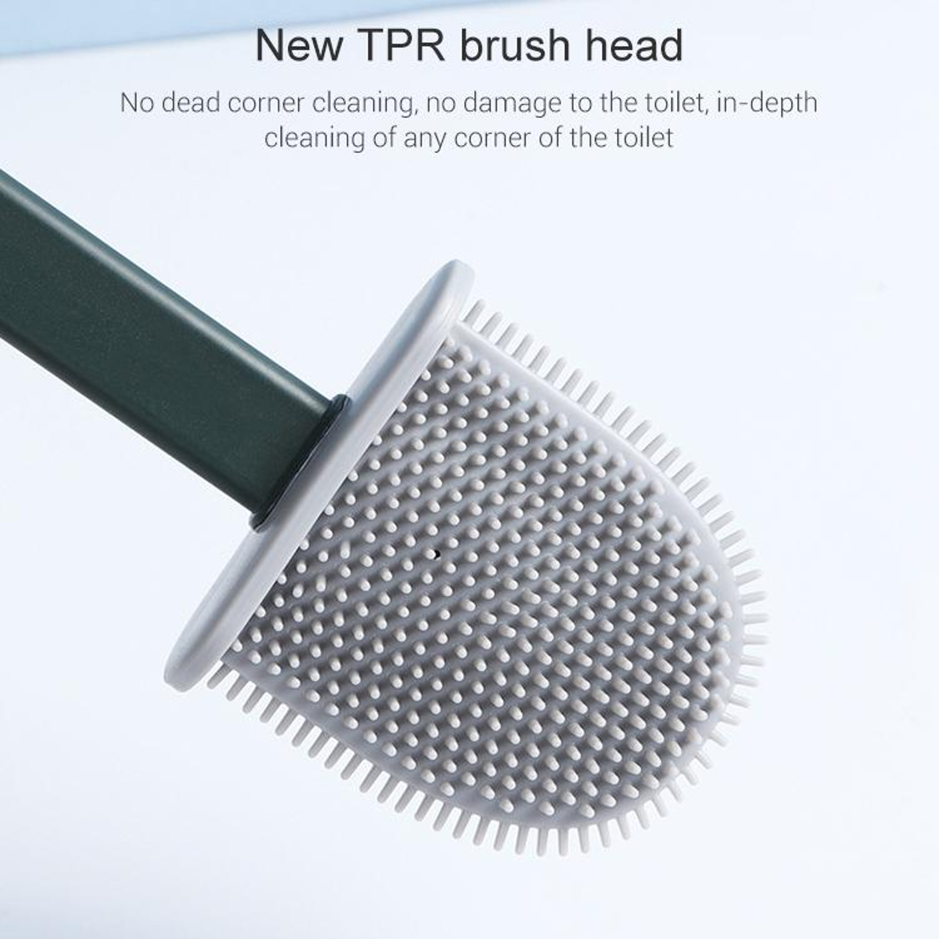 Silicone Toilet Gap Cleaning Brush With Long Handle  Ventilated Holder 1