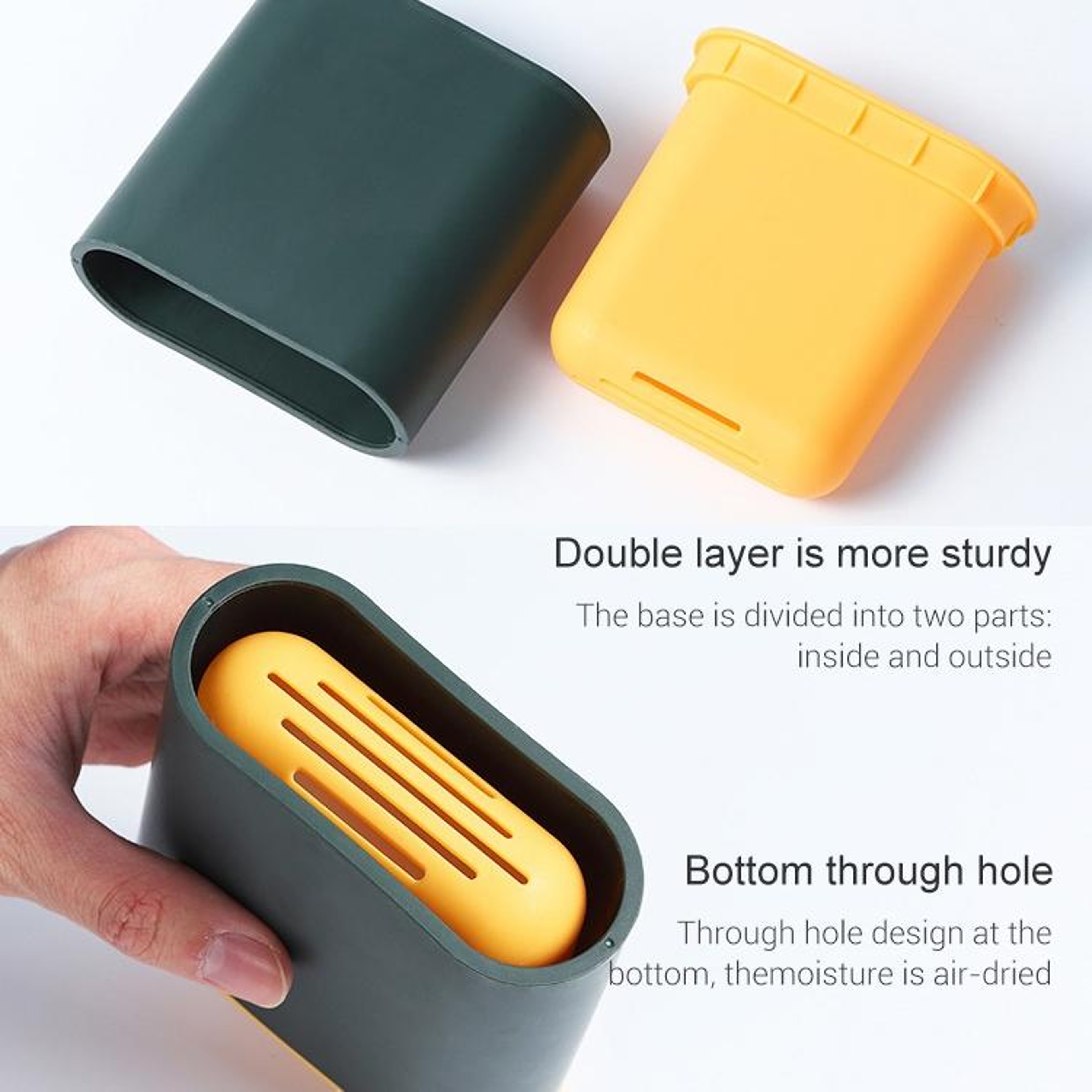 Silicone Toilet Gap Cleaning Brush With Long Handle  Ventilated Holder 3