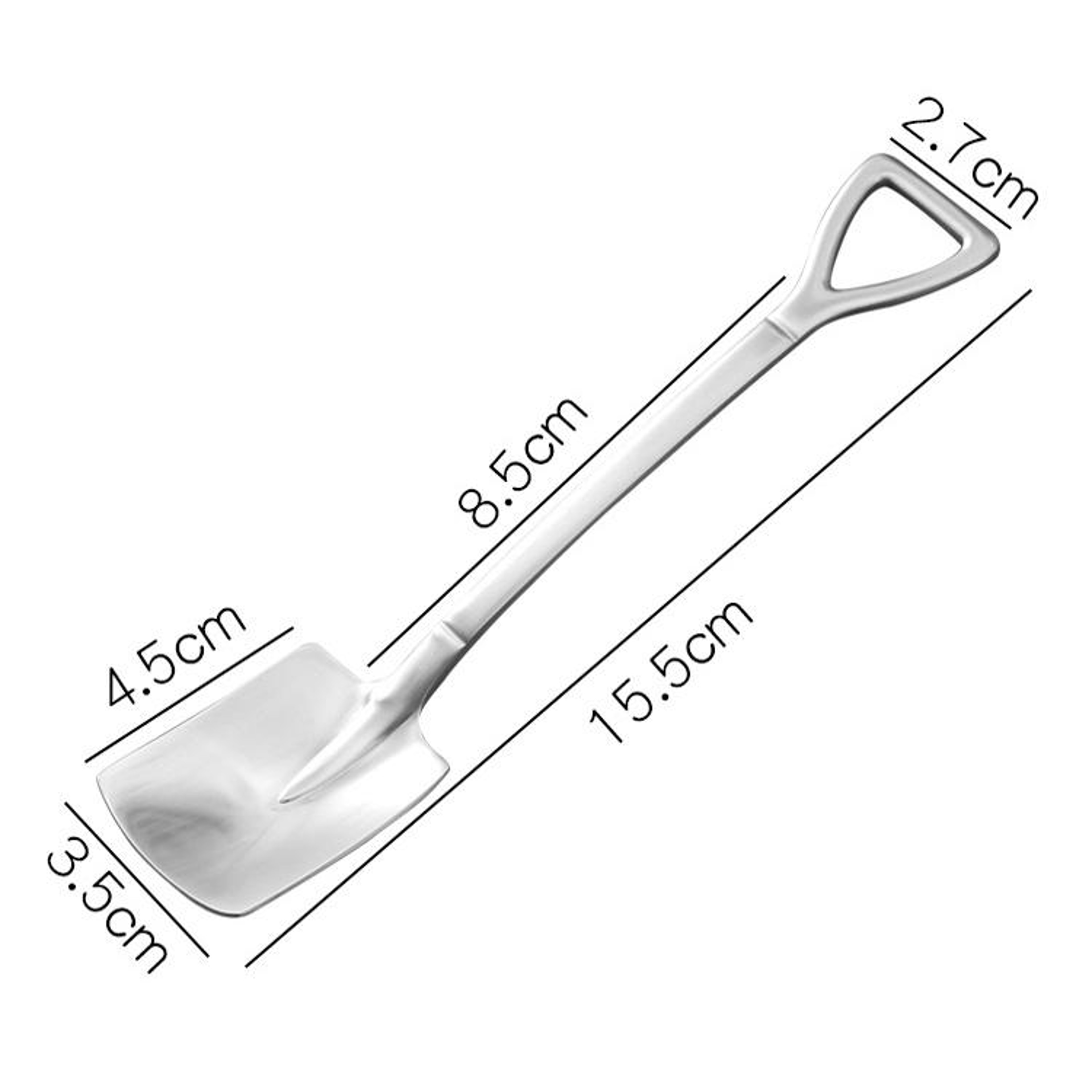 Vintage Shovel Dessert Spoon Set Stainless Steel Spoon For Coffee Ice Cream  Tea 6