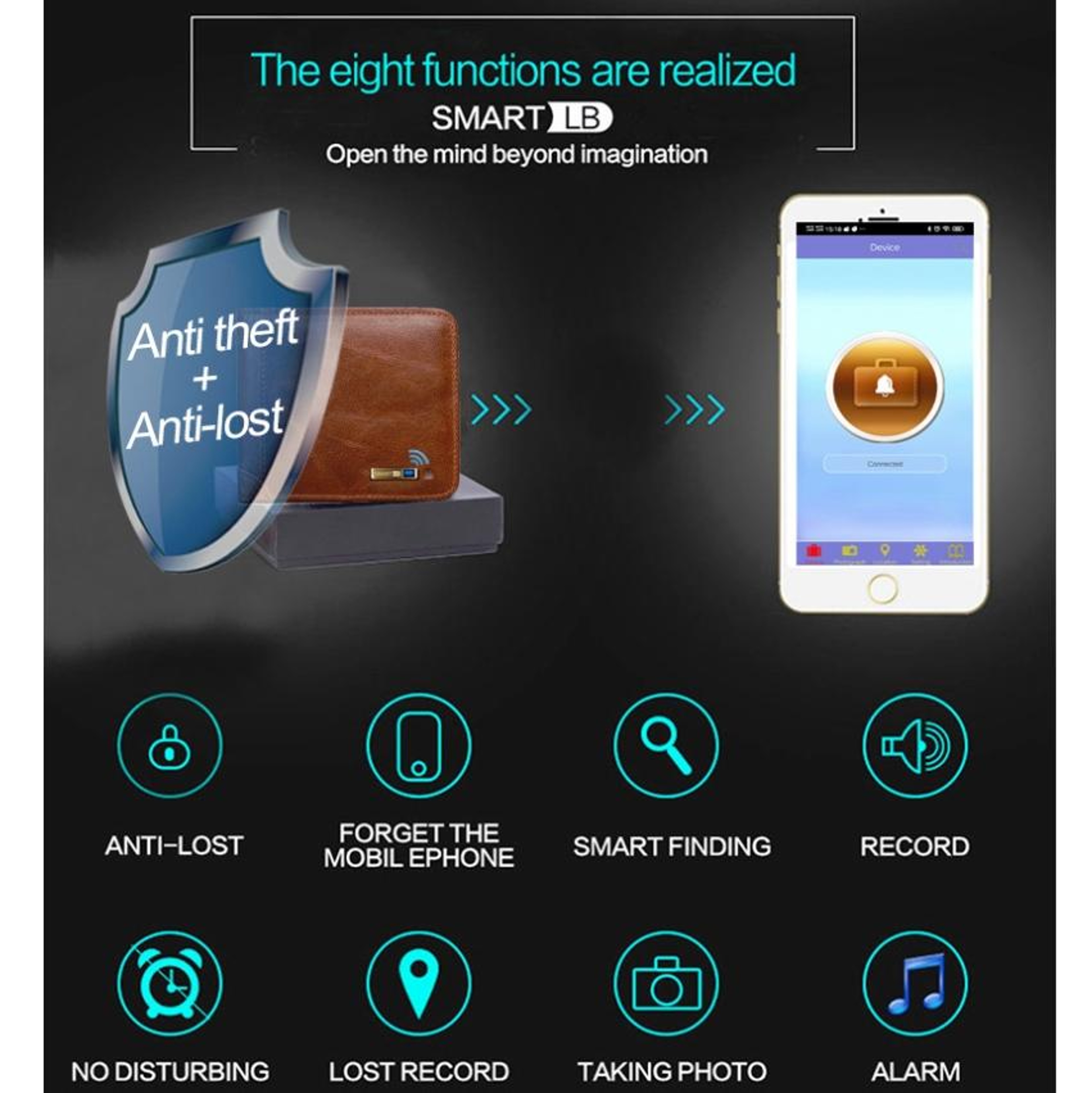 Smart AntiLost Leather Wallet For Men With Bluetooth Tracker  Selfie Remote 7