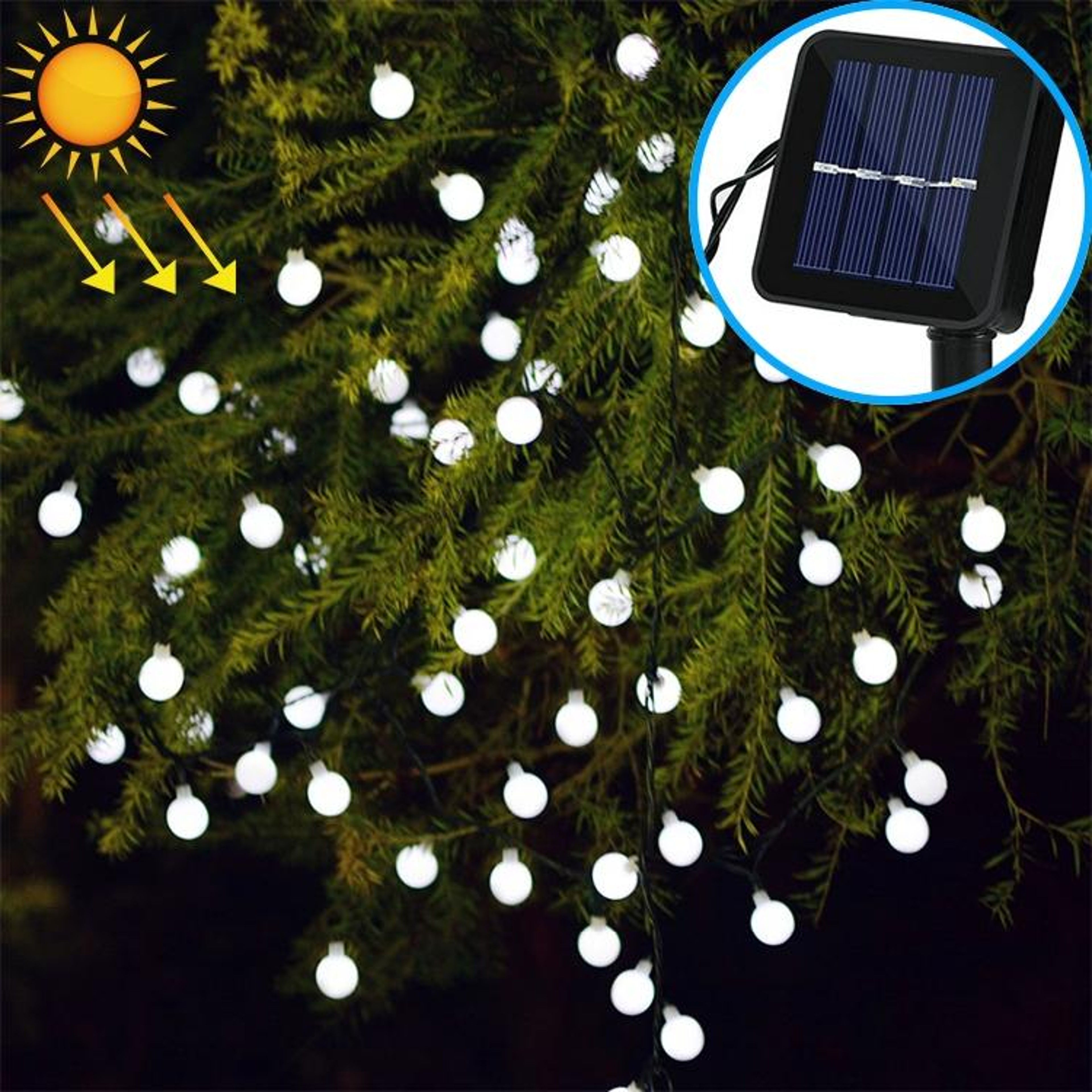 Solar Globe String Lights Outdoor Waterproof 30 LED Decorative Festival Lights 6