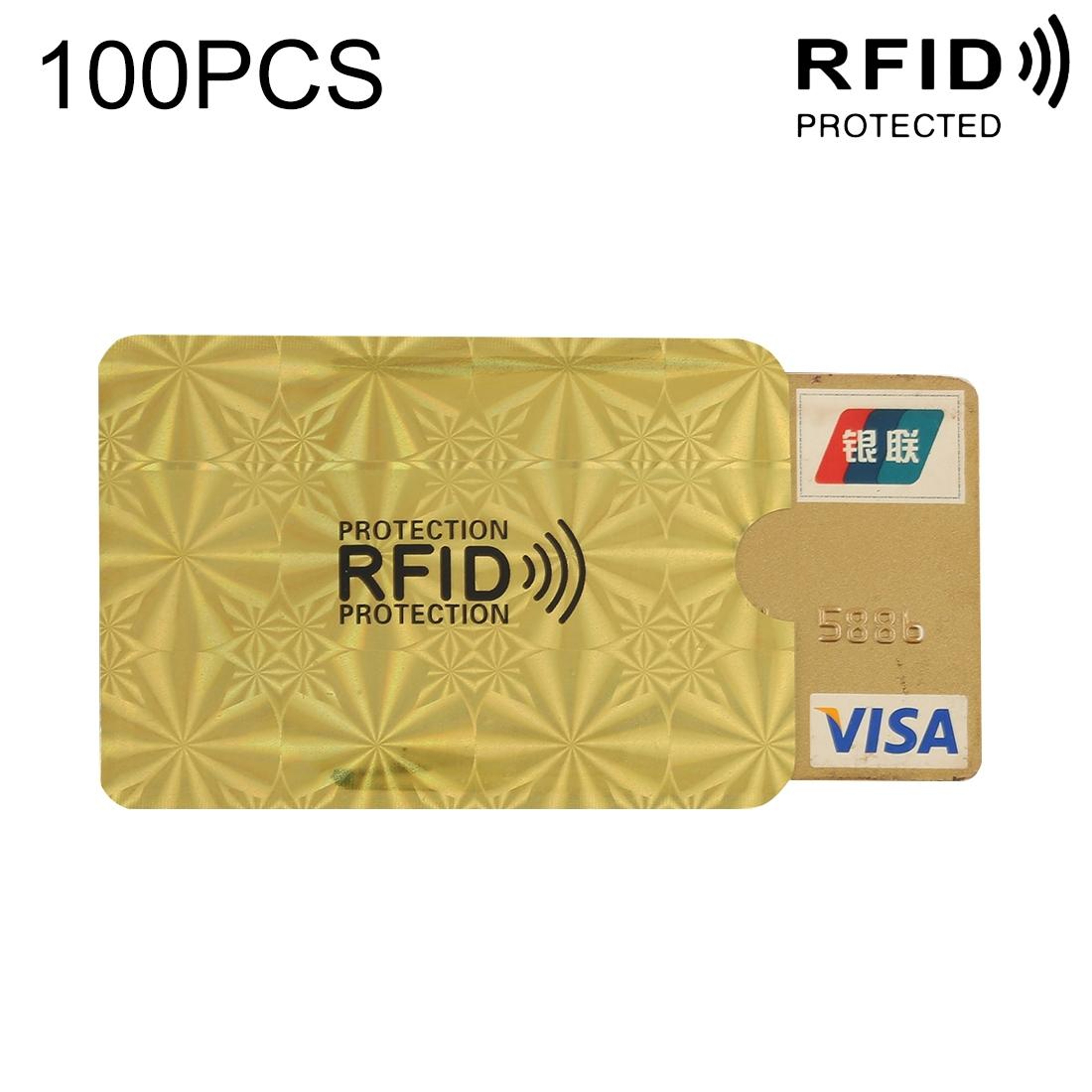 100PCS RFID Blocking Sleeves for Credit Cards and IDs Secure Aluminum Foil Card Protectors – view 10