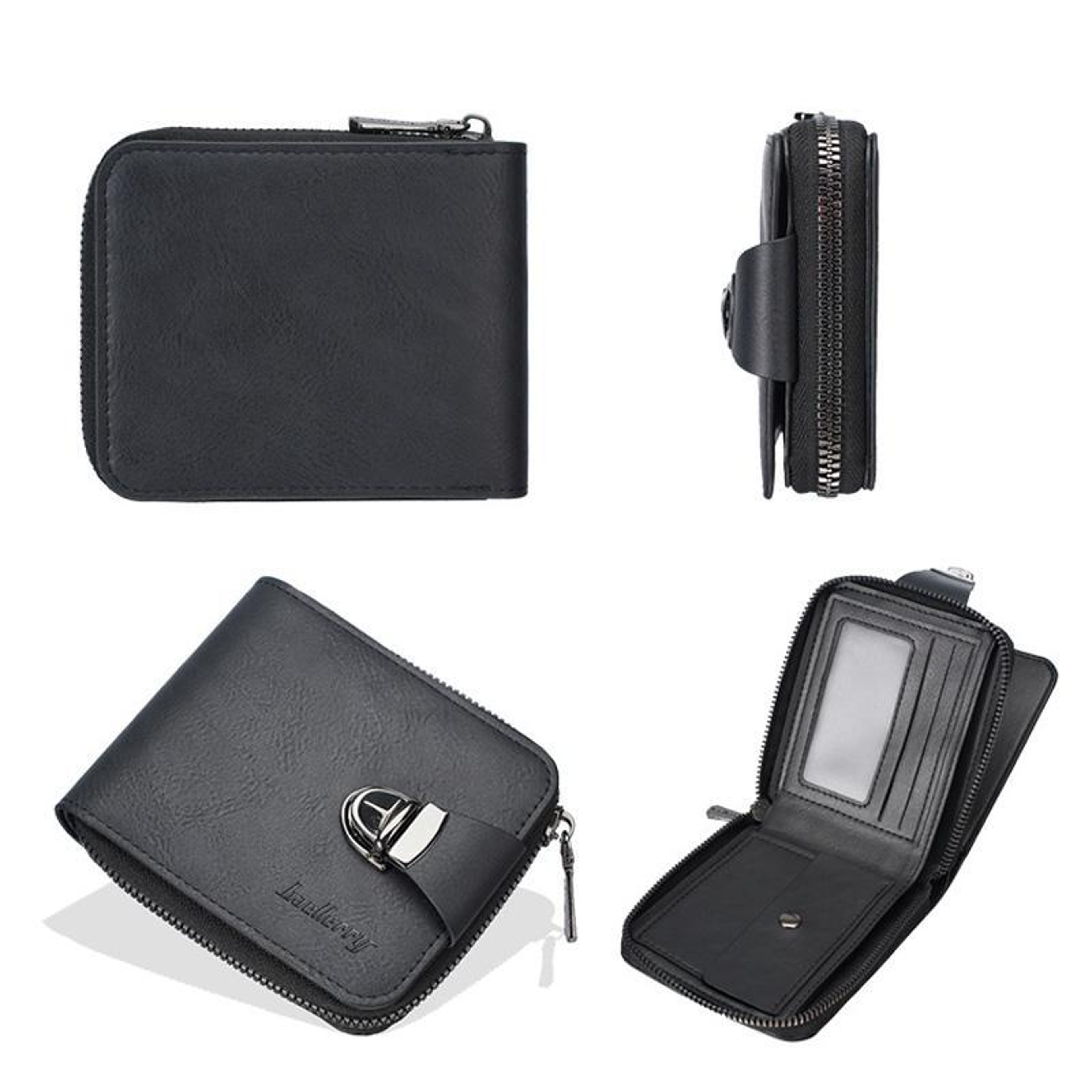Vintage RFID Men Wallet With Zipper Coin Pocket  Multi Card Holder 6