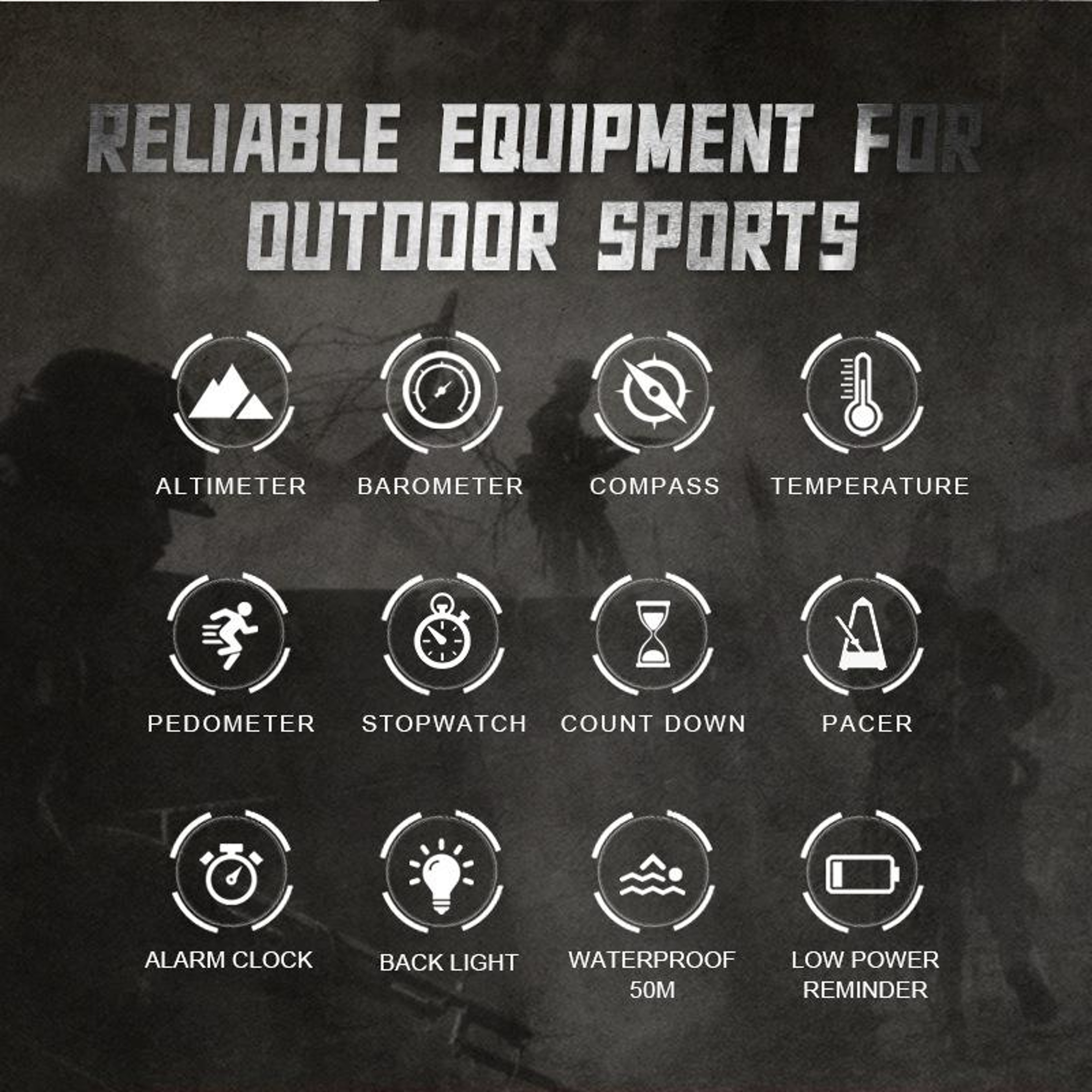 Outdoor Digital Sports Watch with Altimeter Compass & Weather Forecast – view 3
