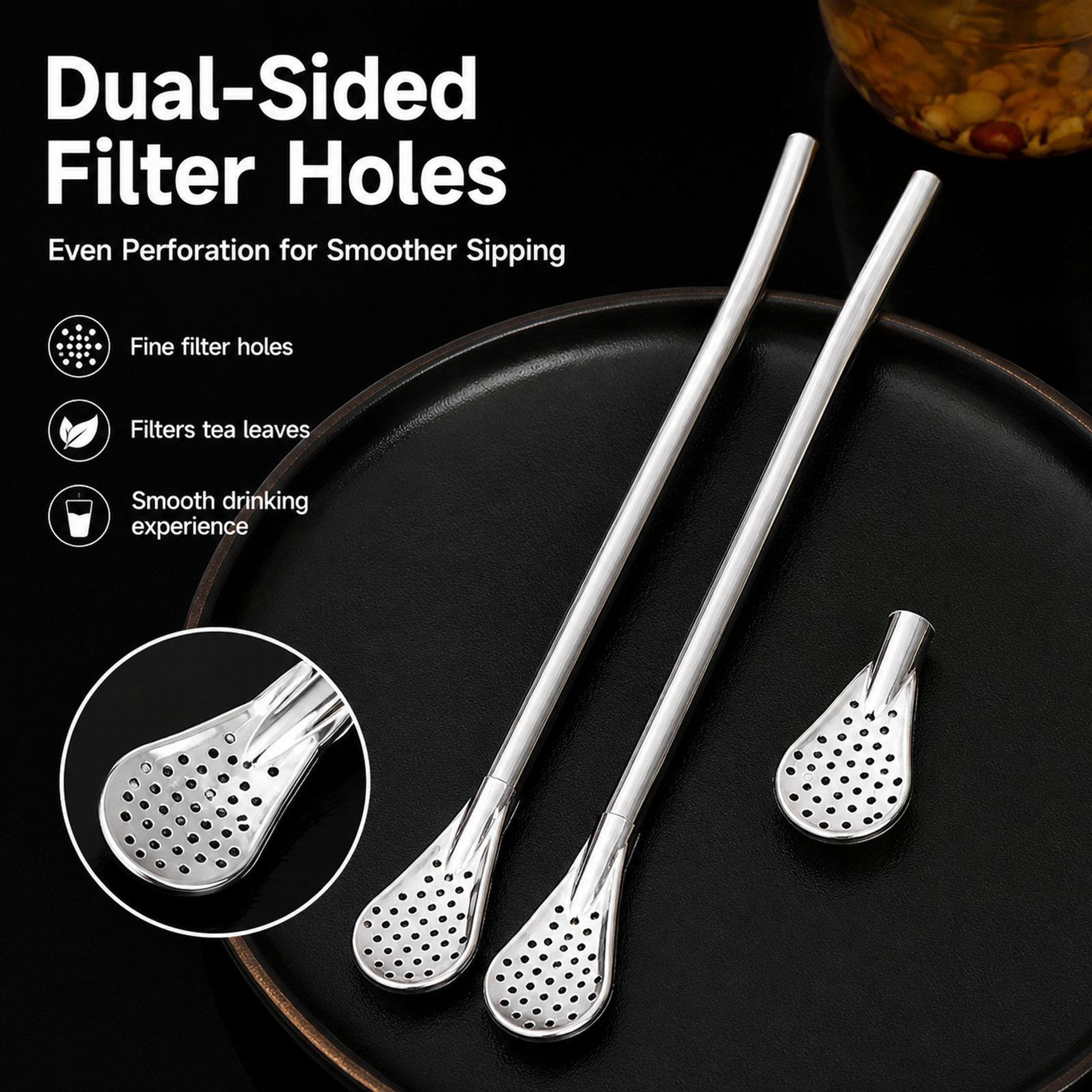 Detachable Yerba Mate Straw Set with Tea Filter & Cleaning Brushes Stainless Steel Bombilla 2 PCS – view 4