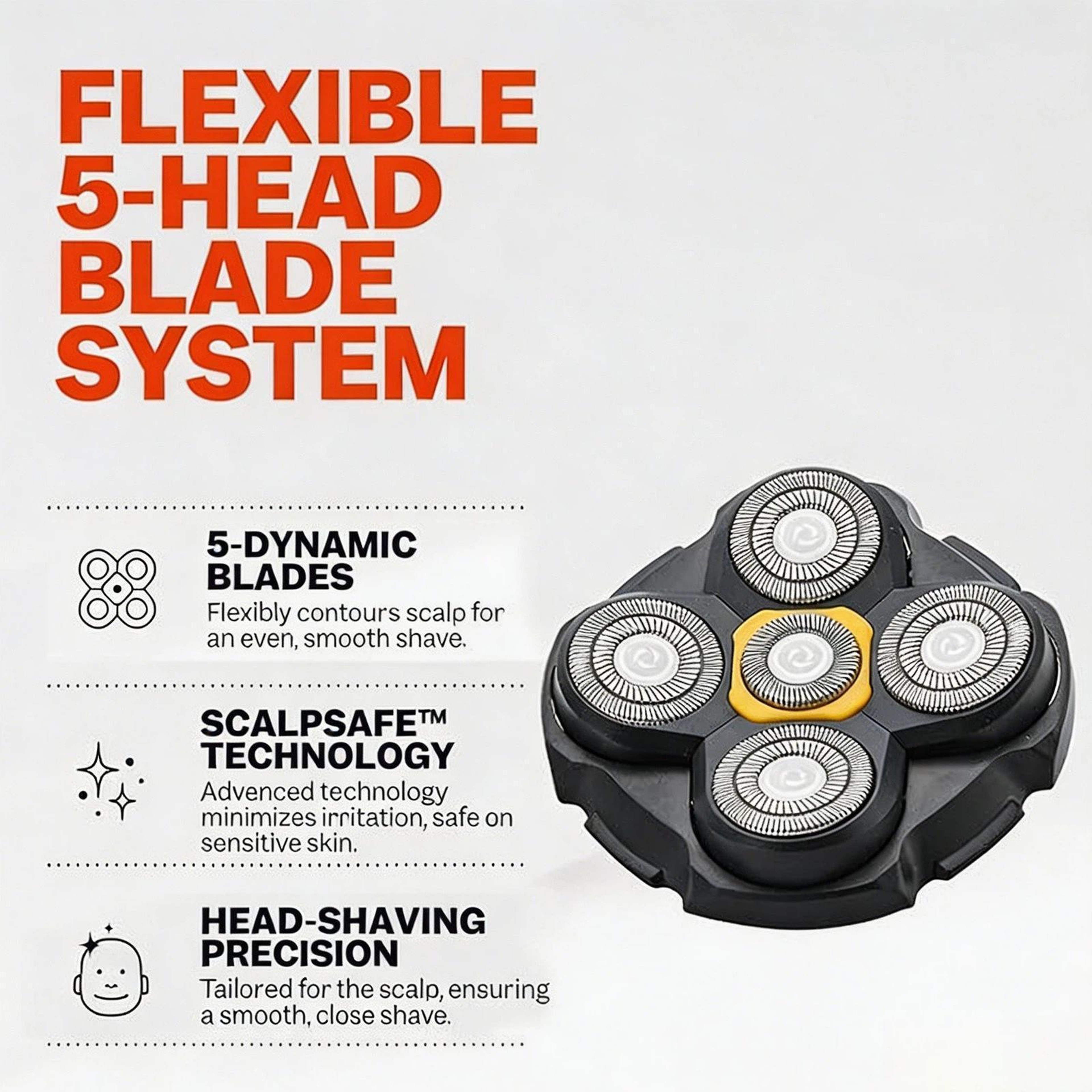 Titanium 5-Head Replacement Blade for Bald Head Electric Shavers – view 3