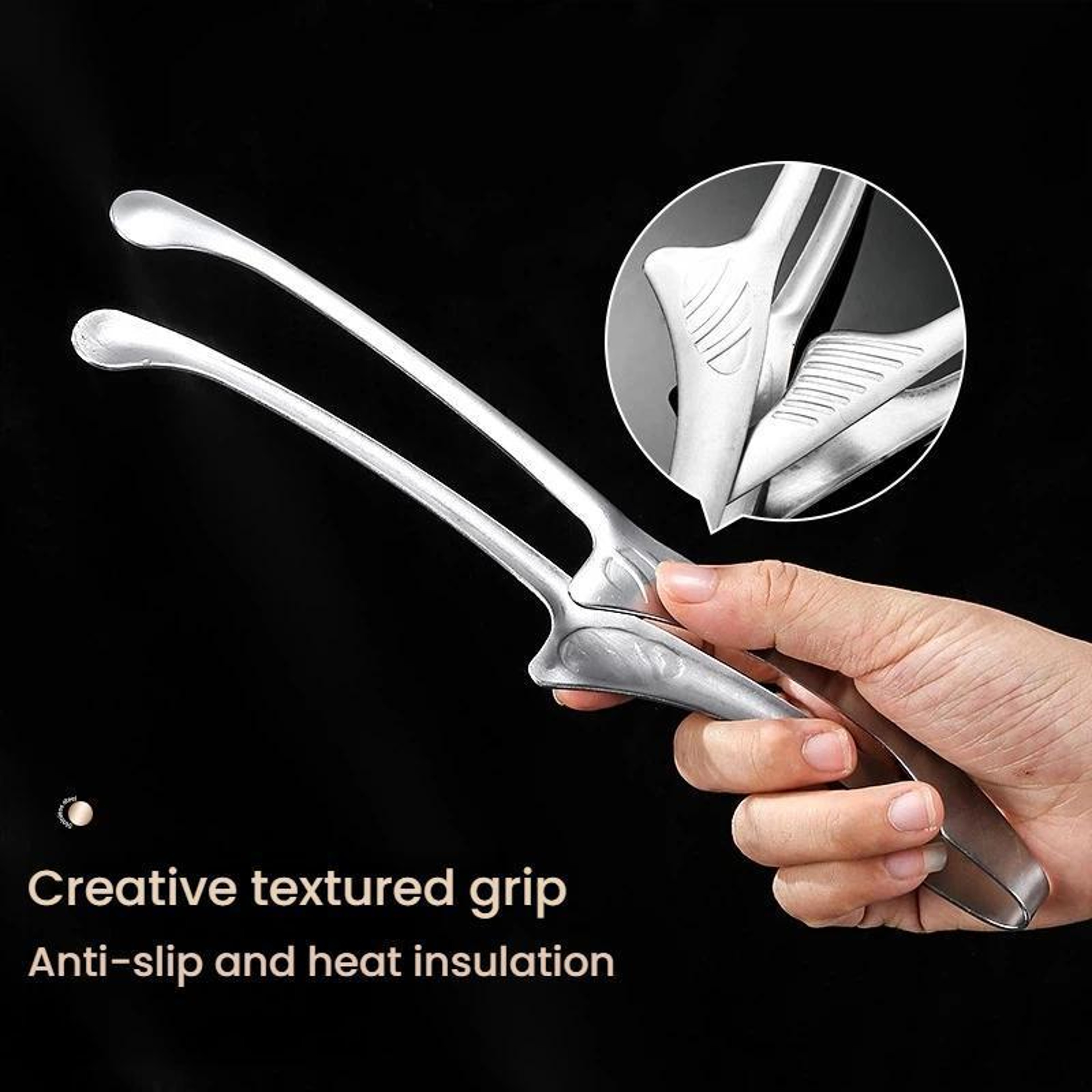 10-Inch Stainless Steel BBQ & Buffet Tongs for Grilling, Serving, and Cooking – view 3