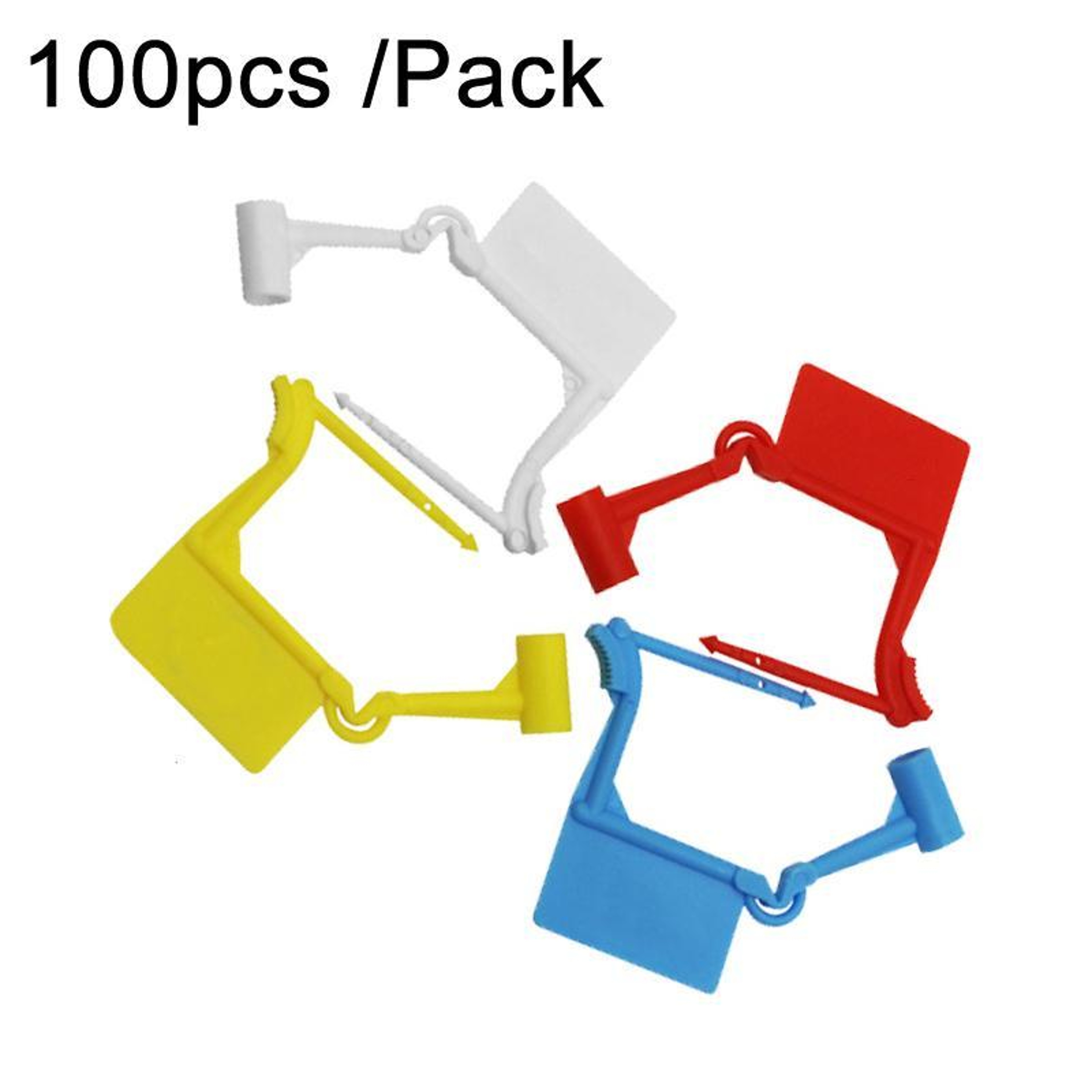 100PCS Disposable Security Seal Tags Tamper-Evident Plastic Locking Labels for Logistics & Packaging Random Color – view 1