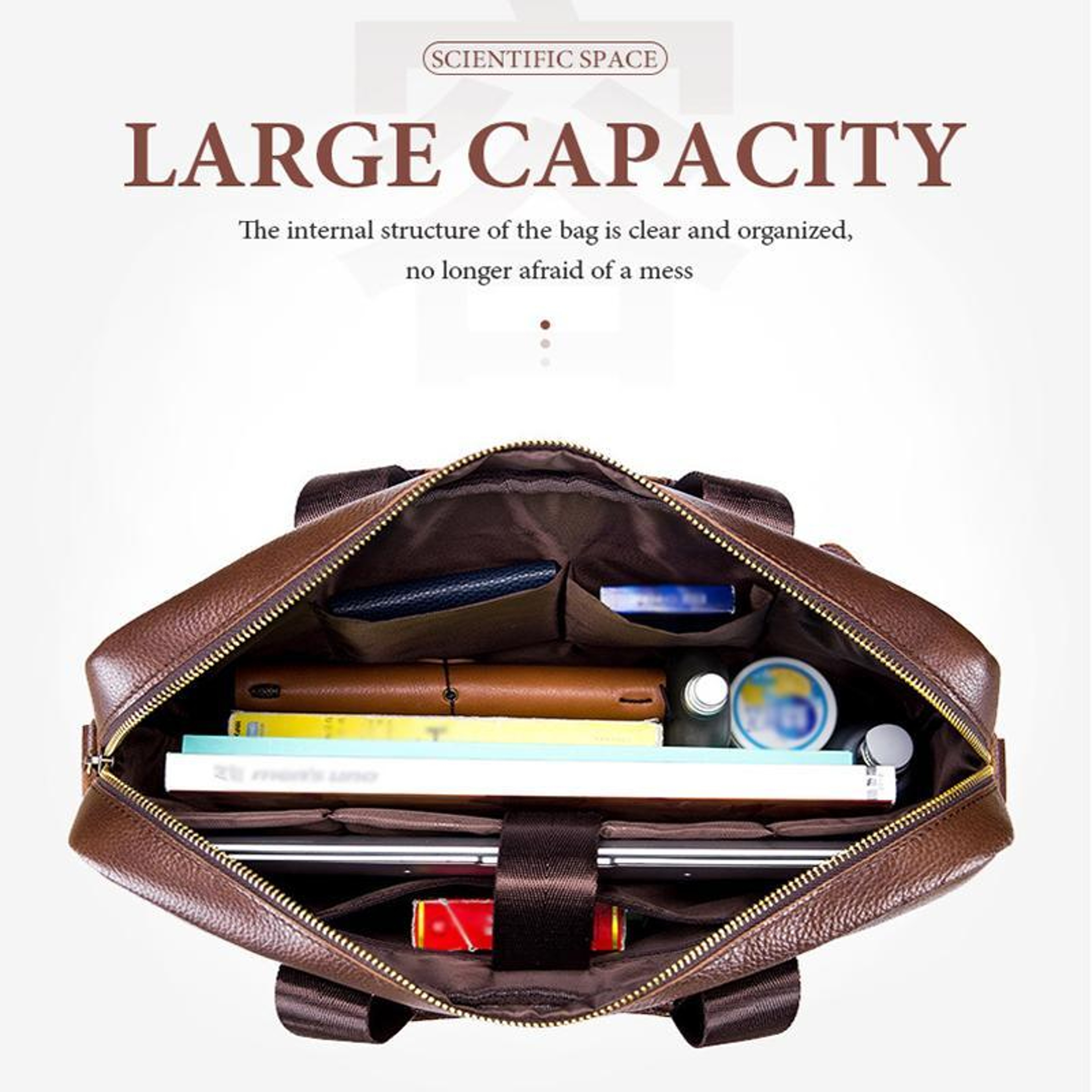 Premium Large Capacity Cowhide Briefcase for Business Professionals – view 5