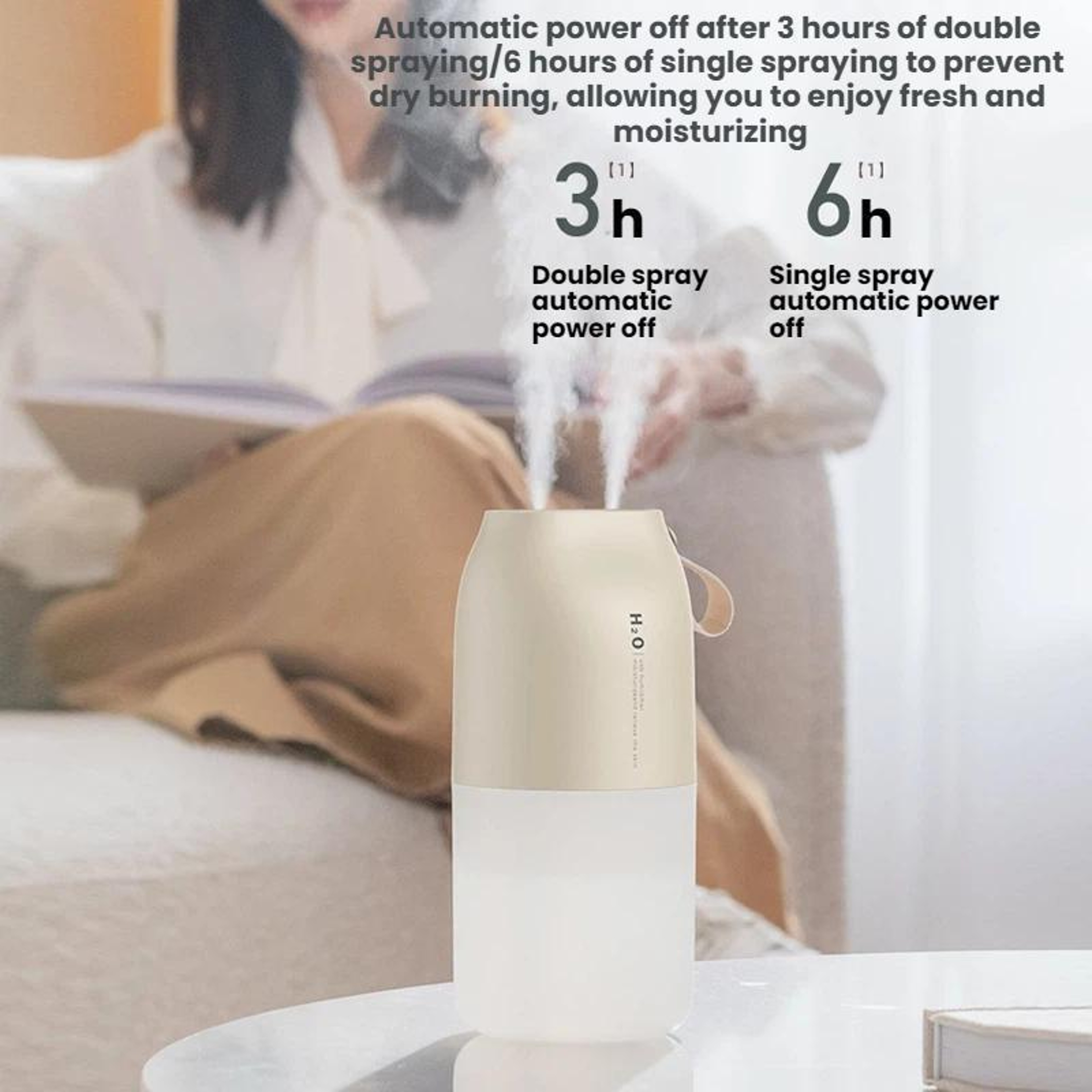 Premium Portable Dual Spray USB Humidifier With Night Light  Rechargeable Battery 5