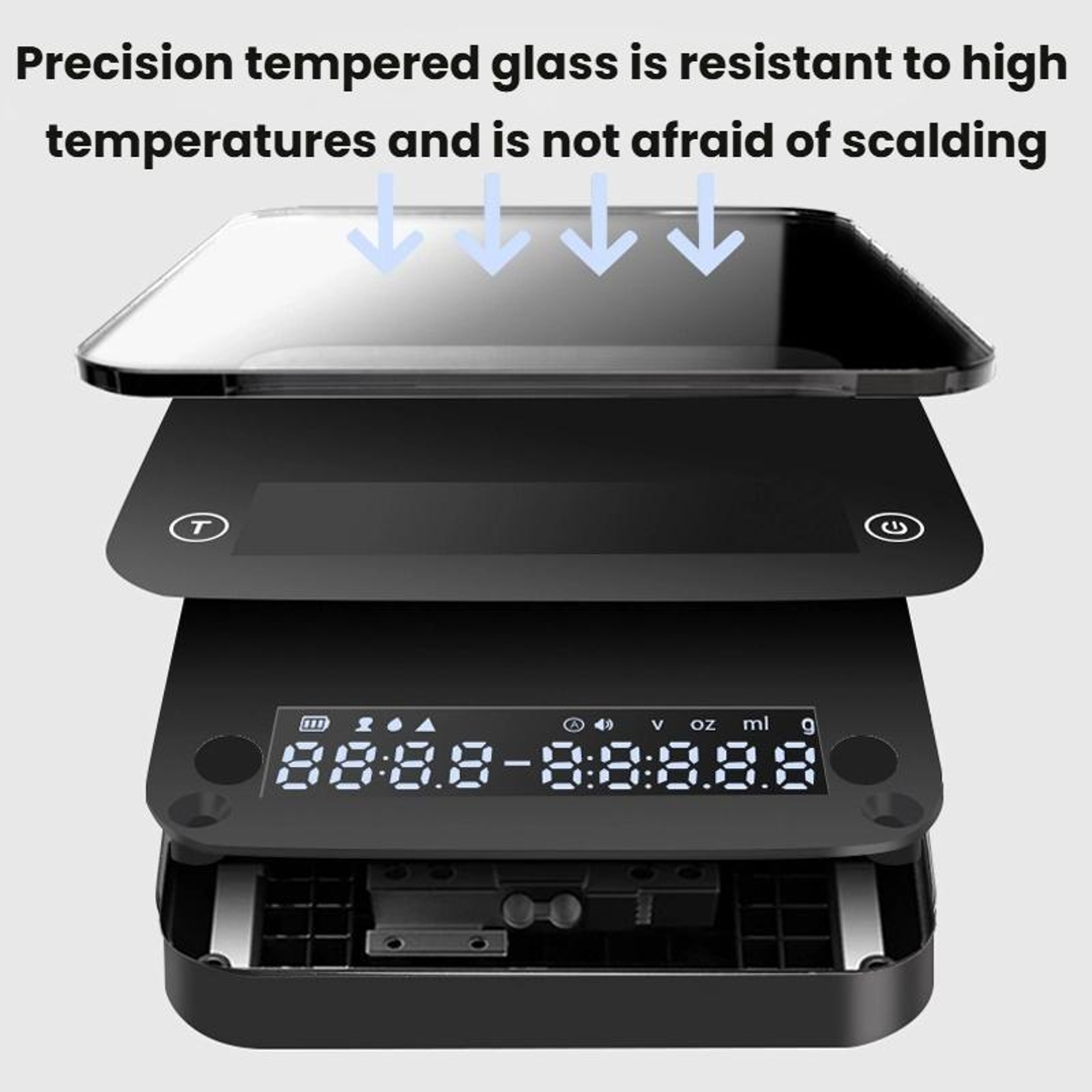 Smart Precision Coffee & Kitchen Scale with Timer, Compact Pour Over Coffee Scale – view 7