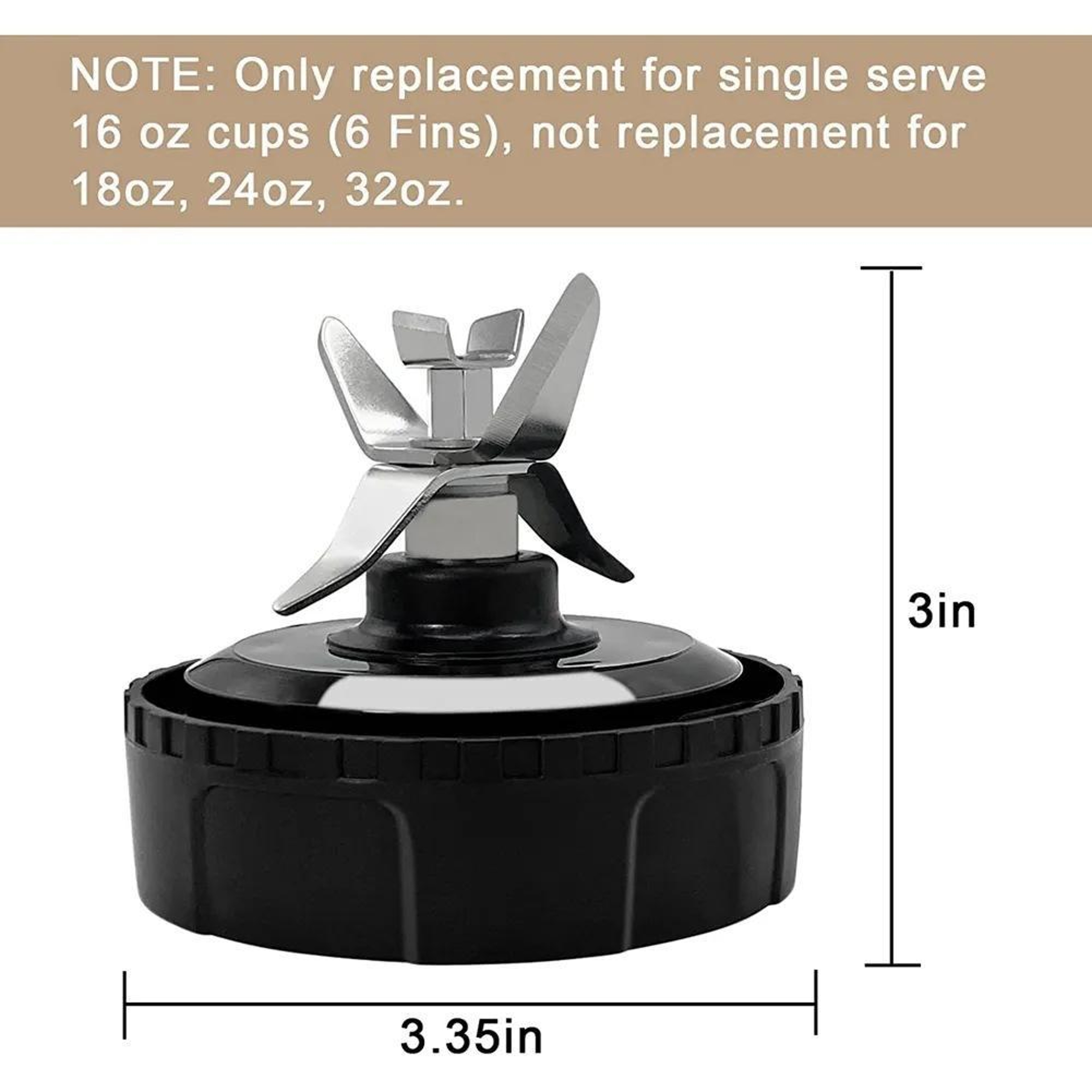 6 Fin Replacement Blade Assembly for BL660 BL740 16oz Single Serve Blender Cups – view 6