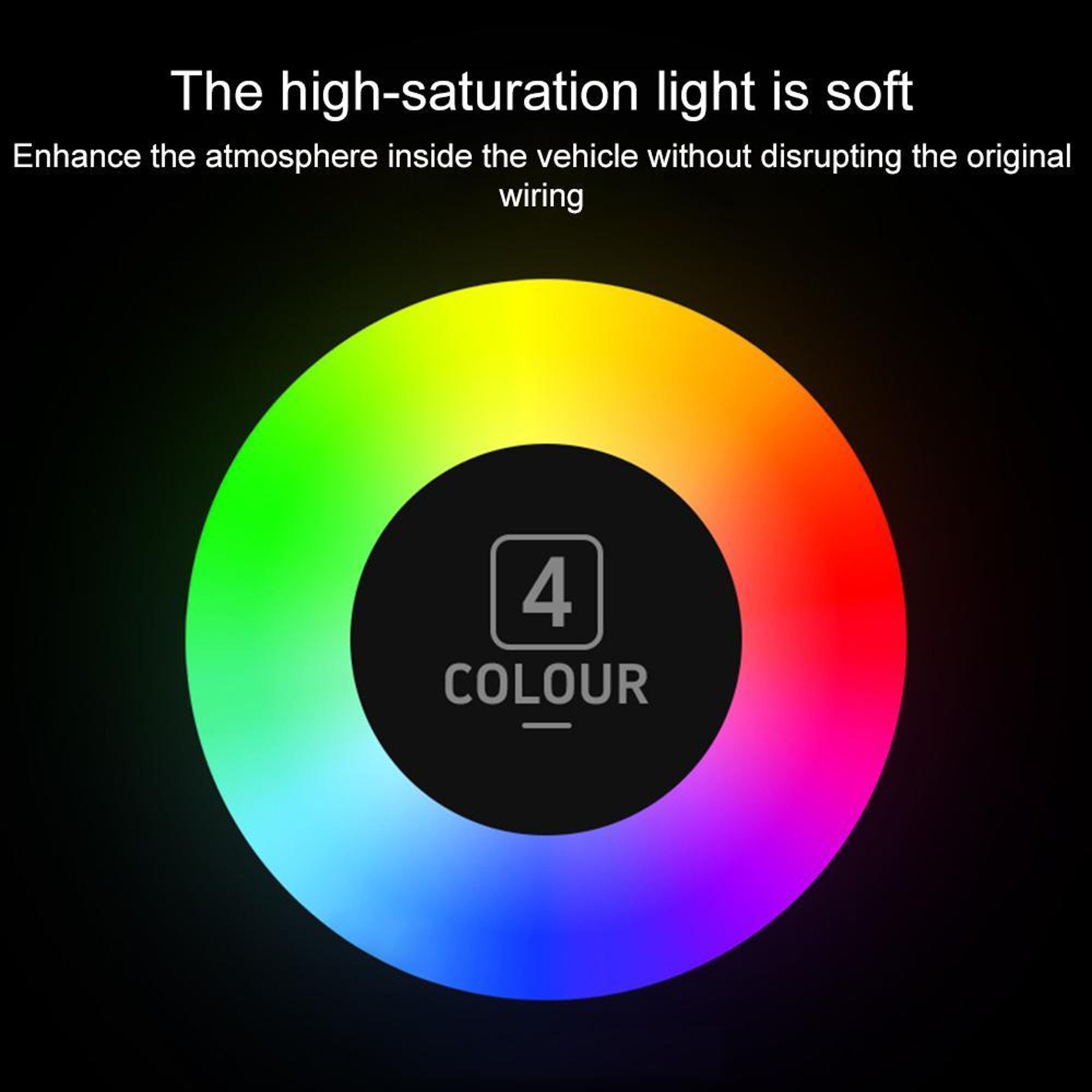 4PCS USB Car Interior LED Ambient Lights Multi Color Atmosphere Lighting Kit – view 6