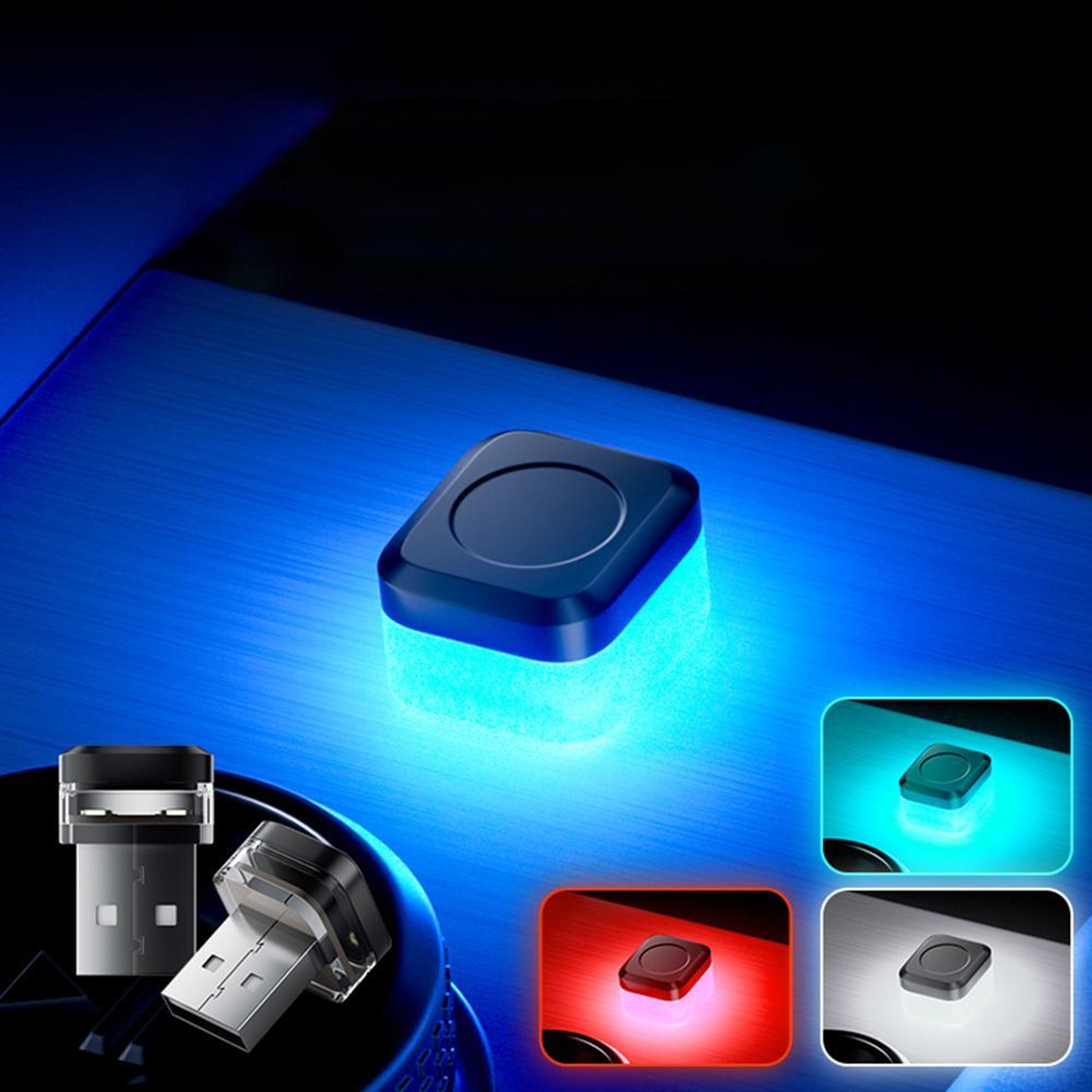4PCS USB Car Interior LED Ambient Lights Multi Color Atmosphere Lighting Kit – view 8
