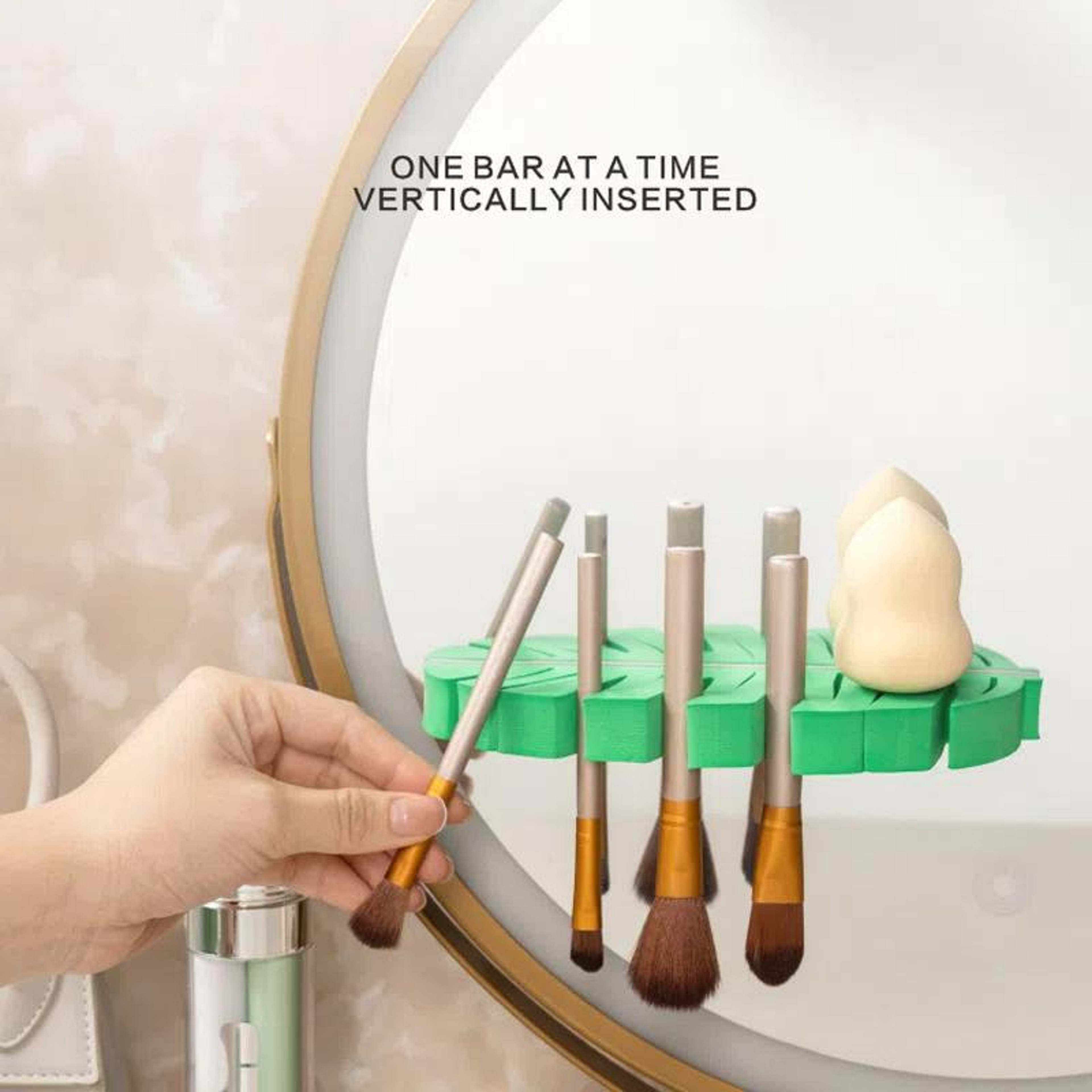 Wall Mounted Makeup Brush Drying Rack And Toothbrush Organizer 4